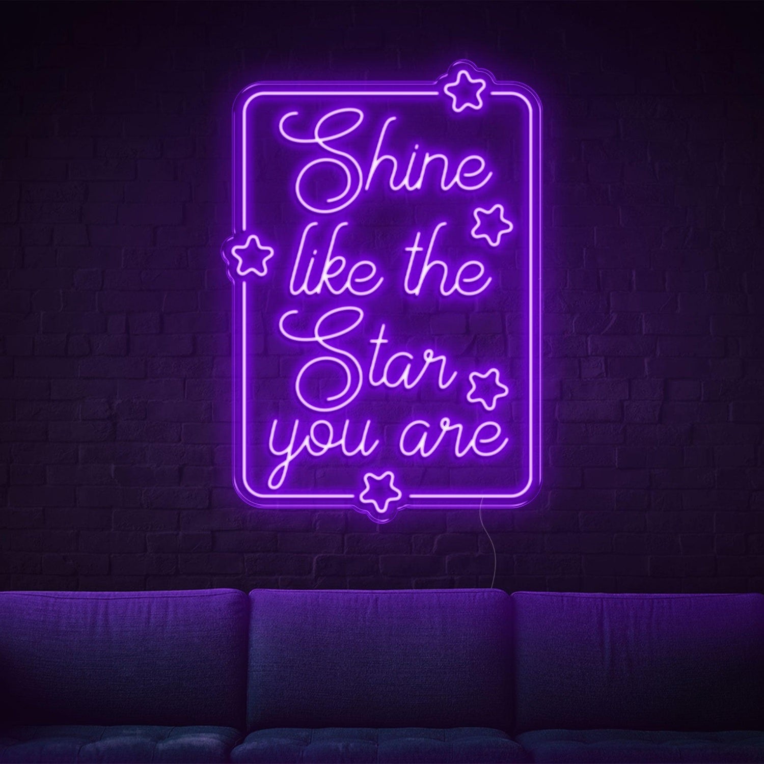 Shine Like The Star Warm Yellow Led Neon Sign With Stars For Home Wall Decor | Shineneon