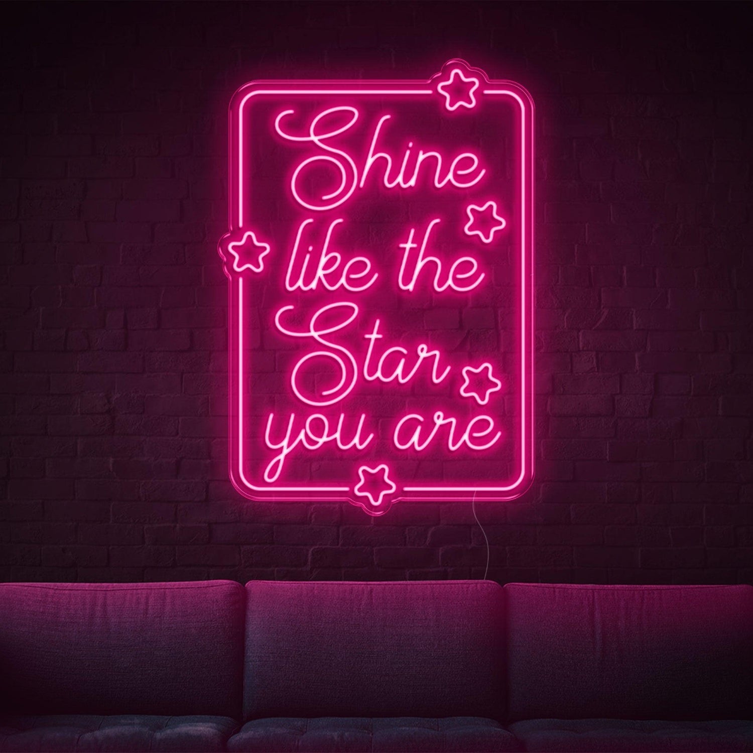 Shine Like The Star Warm Yellow Led Neon Sign With Stars For Home Wall Decor | Shineneon