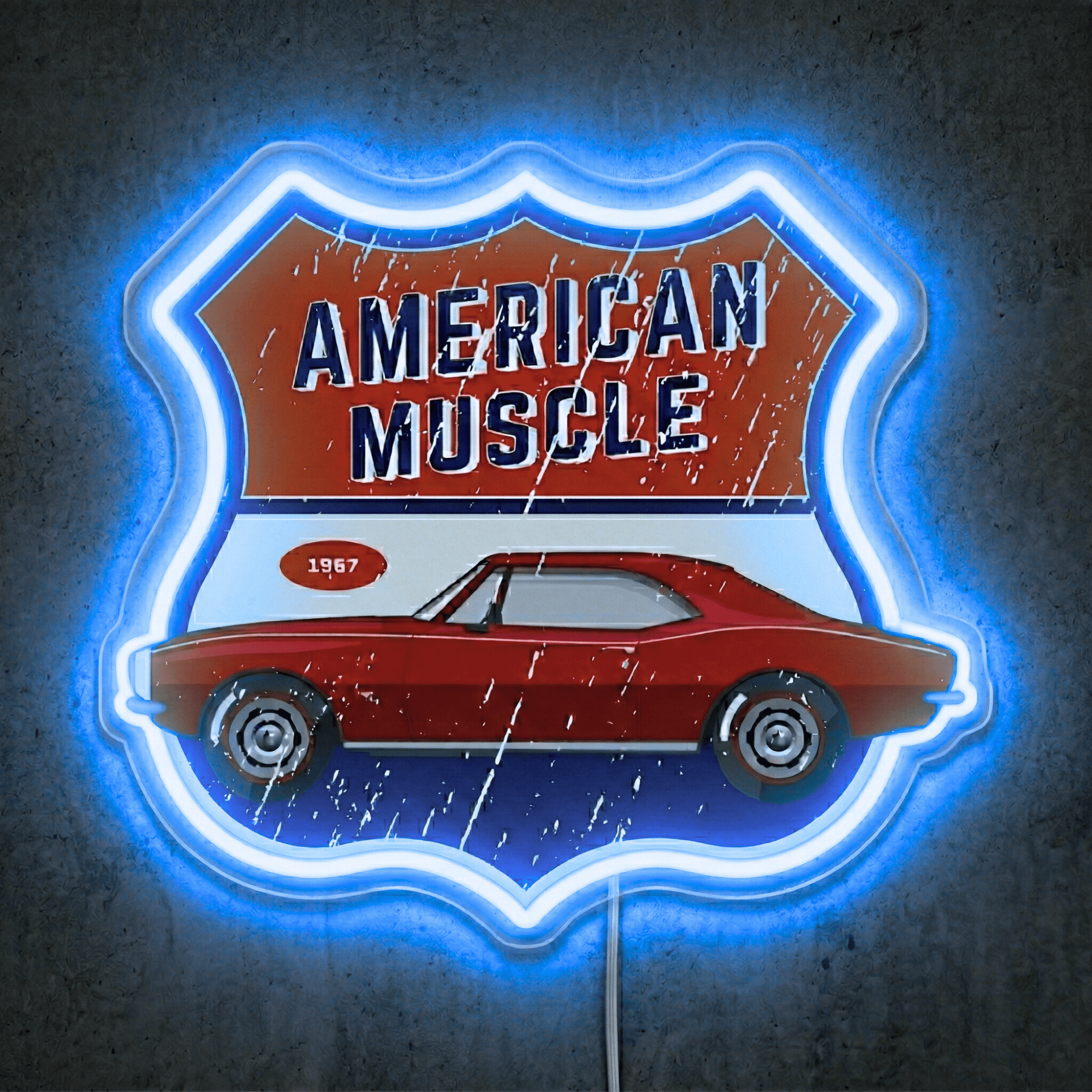 ShineNeon™ 1967 American Muscle Car LED Neon Sign - Retro Garage Wall Art USB Powered - Shineneon