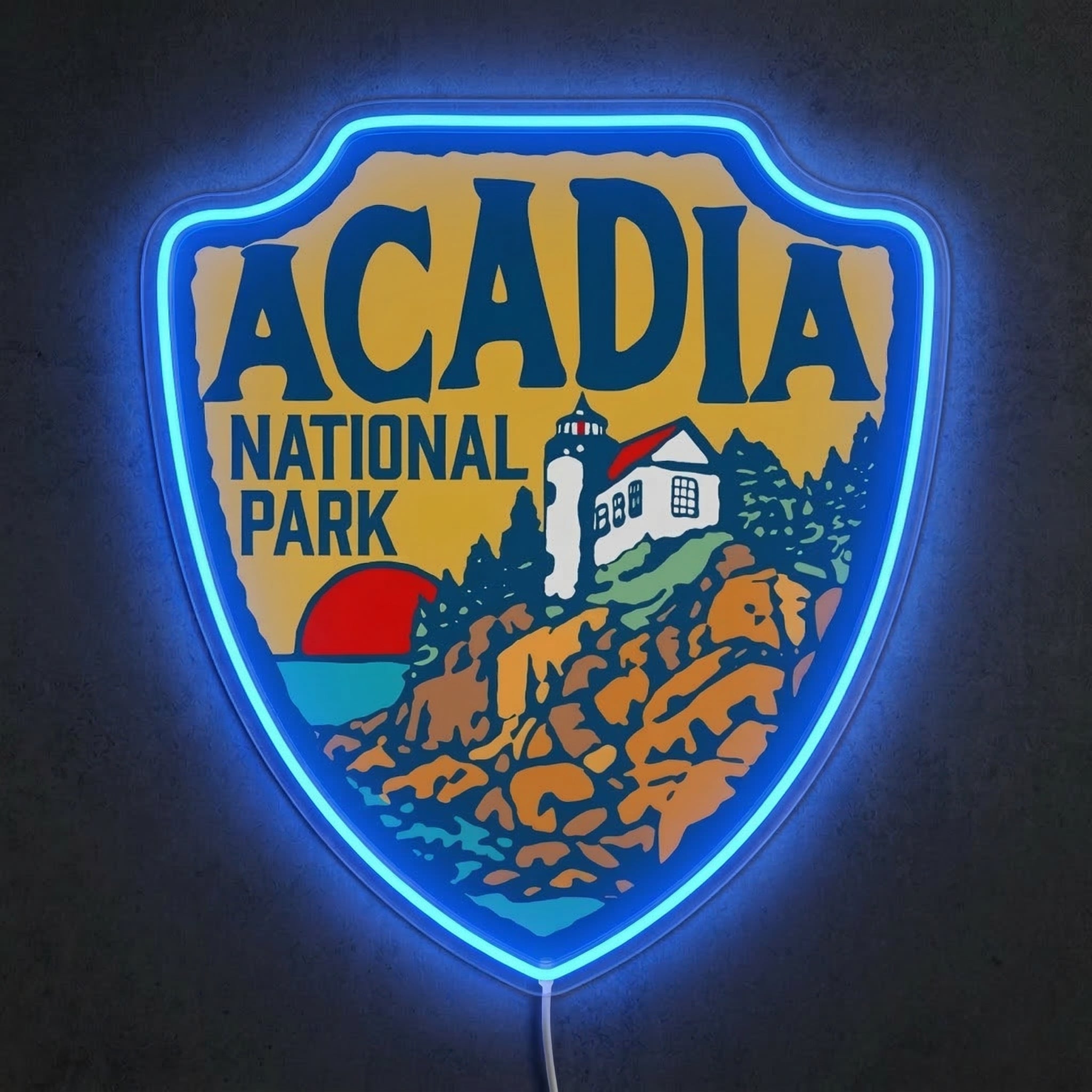 ShineNeon™ Acadia National Park Neon Sign Maine Lighthouse Coastal Decor USB Power Neon Sign - Shineneon
