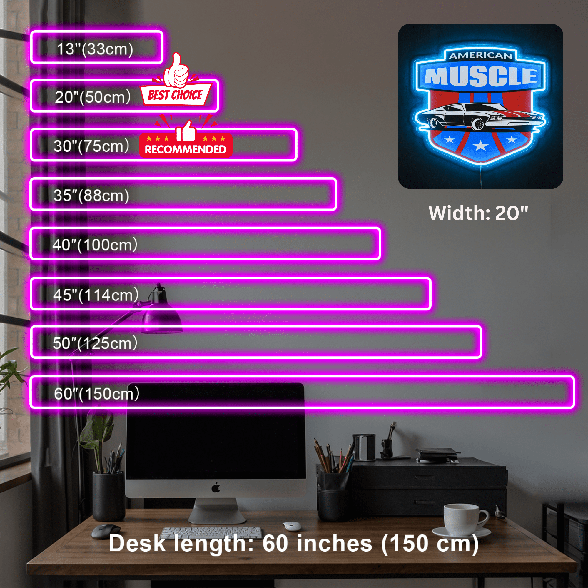 ShineNeon™ American Muscle Car LED Neon Sign Garage Wall Art USB Power - Shineneon