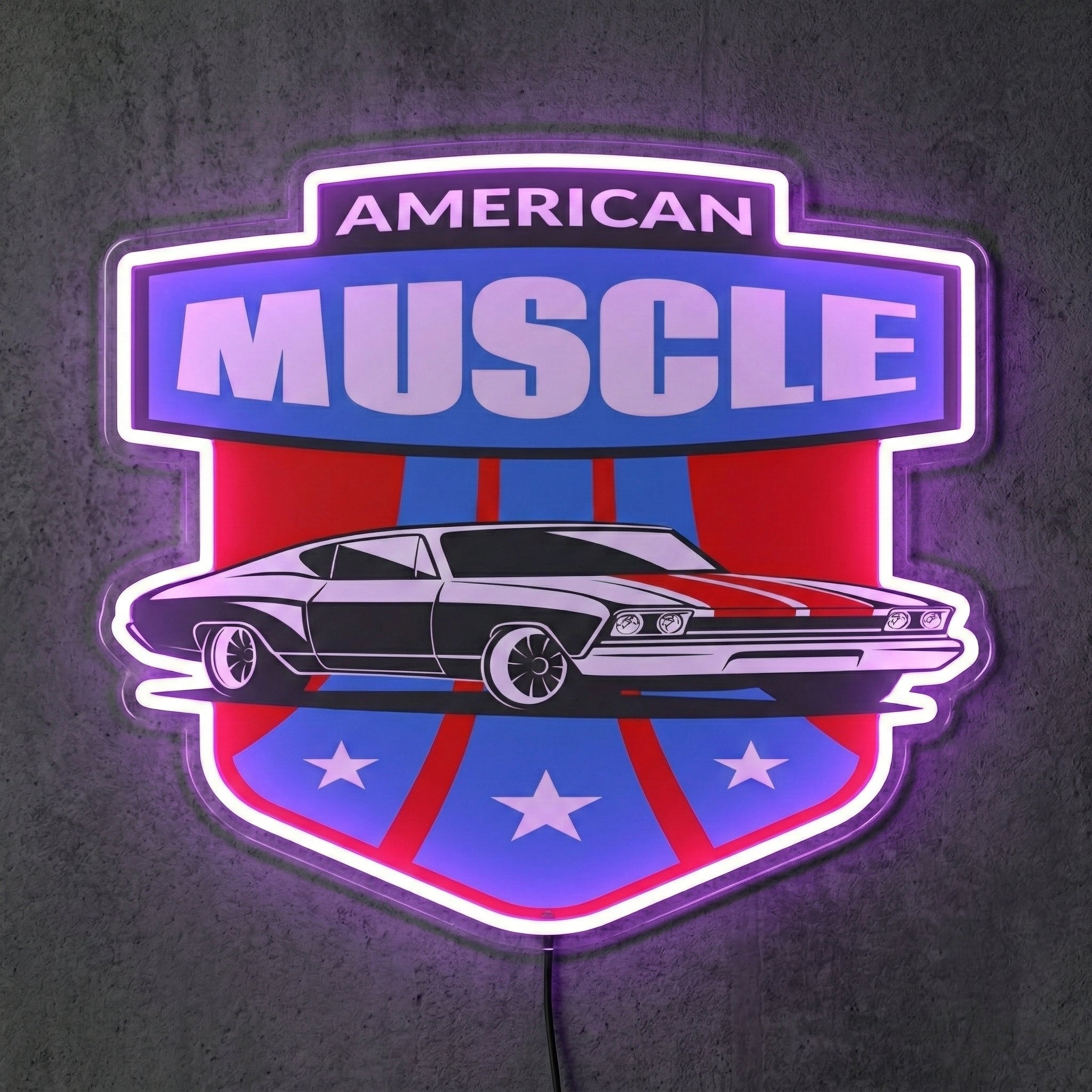 ShineNeon™ American Muscle Car LED Neon Sign Garage Wall Art USB Power - Shineneon