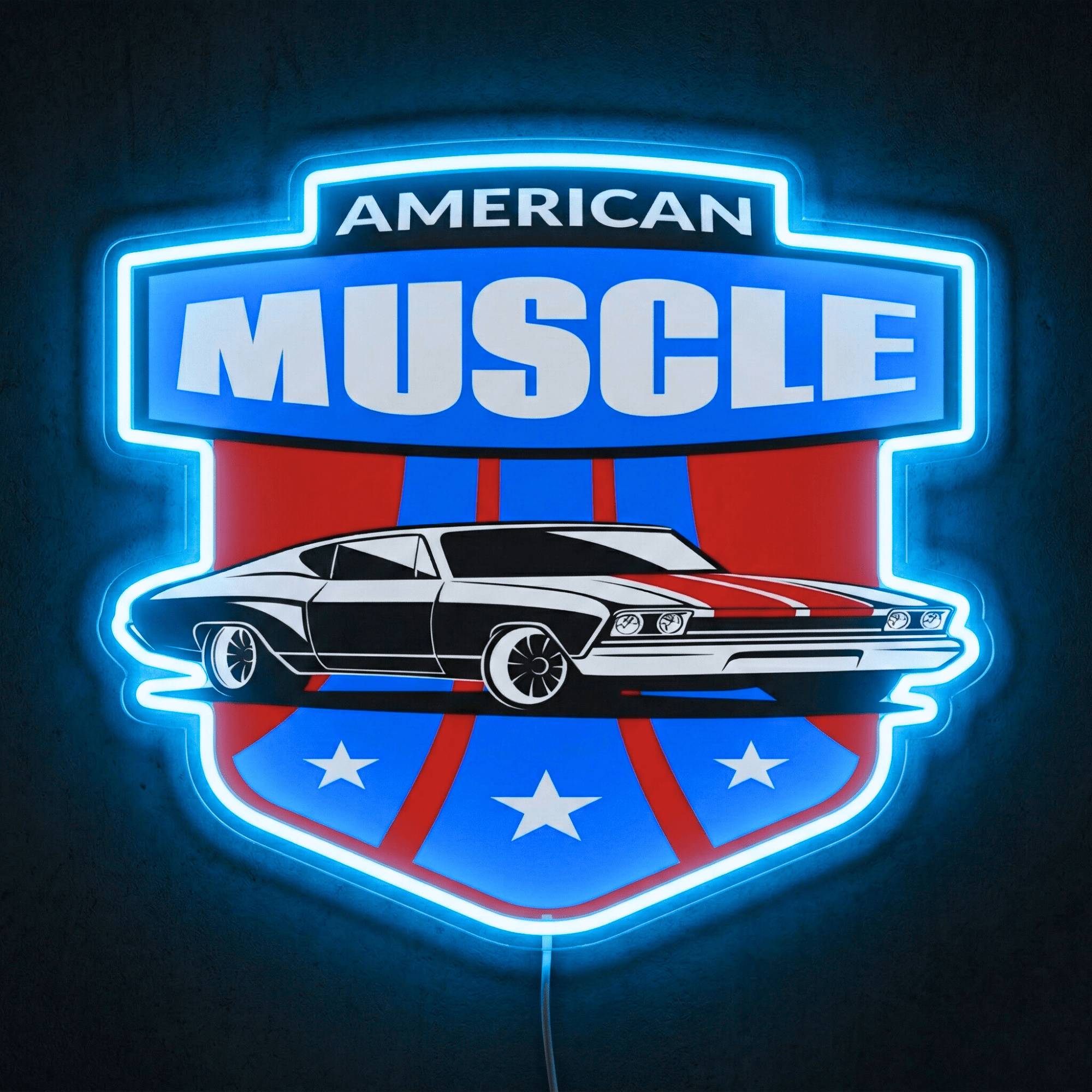 ShineNeon™ American Muscle Car LED Neon Sign Garage Wall Art USB Power - Shineneon