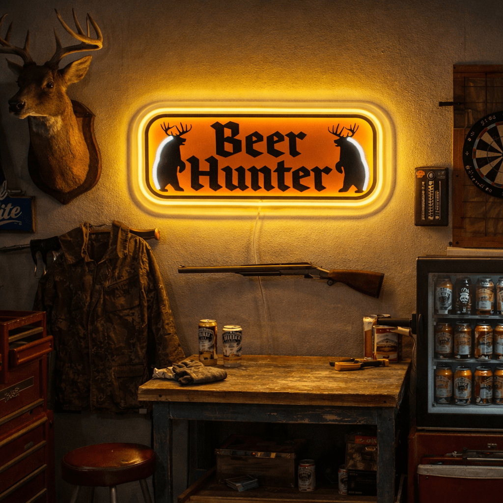 ShineNeon™ Beer Hunter Funny Badge Neon Sign USB Power - Shineneon