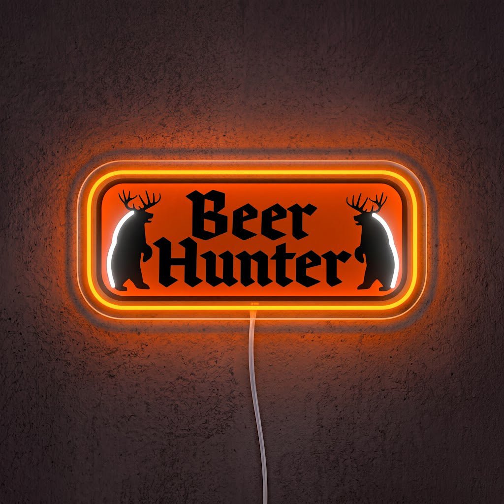 ShineNeon™ Beer Hunter Funny Badge Neon Sign USB Power - Shineneon