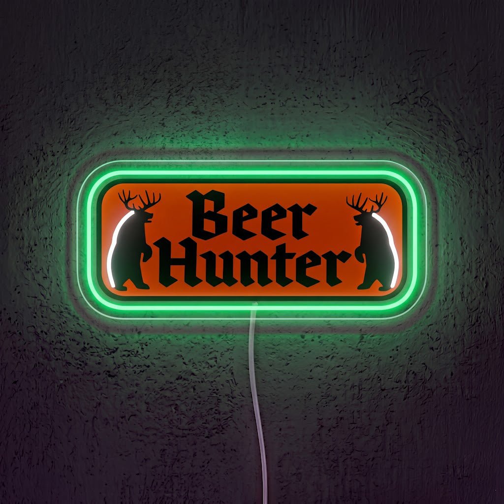 ShineNeon™ Beer Hunter Funny Badge Neon Sign USB Power - Shineneon
