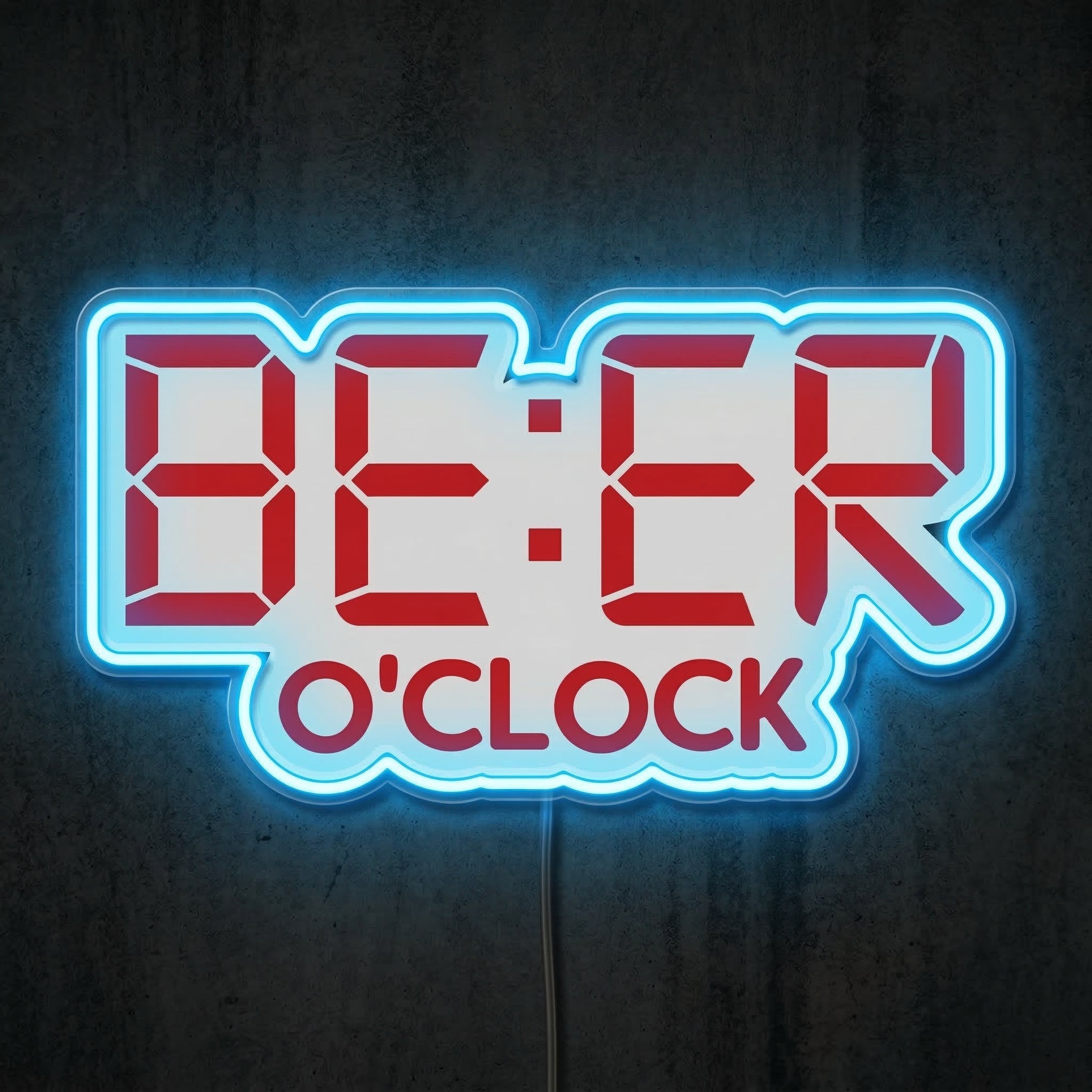 ShineNeon™ Beer O'Clock Digital Neon Sign Funny Home Bar Wall Decor USB Power Neon Sign - Shineneon