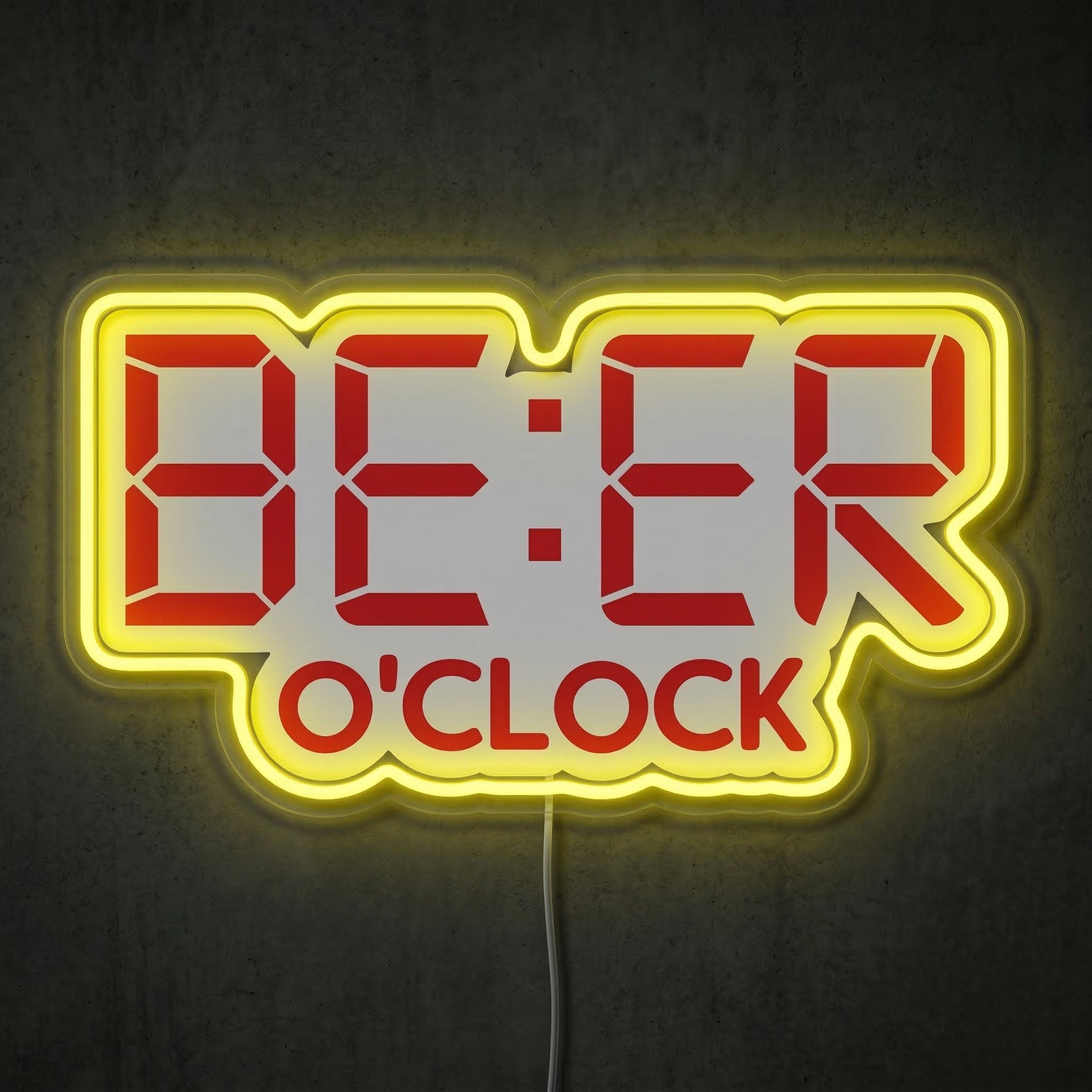 ShineNeon™ Beer O'Clock Digital Neon Sign Funny Home Bar Wall Decor USB Power Neon Sign - Shineneon