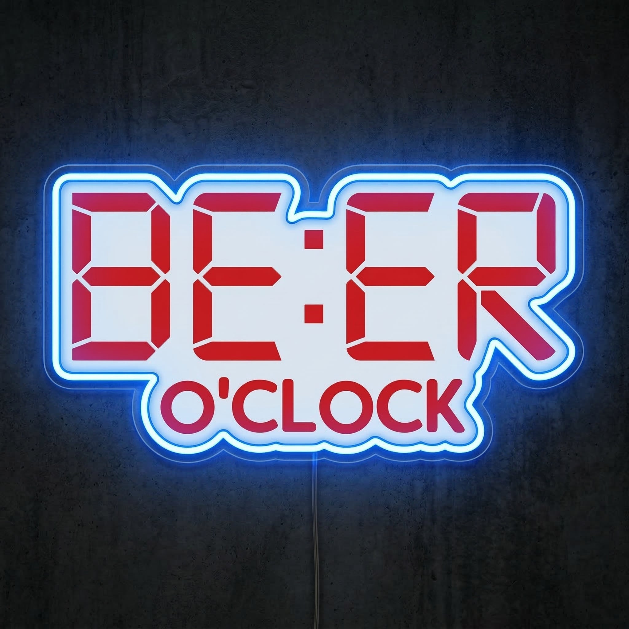 ShineNeon™ Beer O'Clock Digital Neon Sign Funny Home Bar Wall Decor USB Power Neon Sign - Shineneon