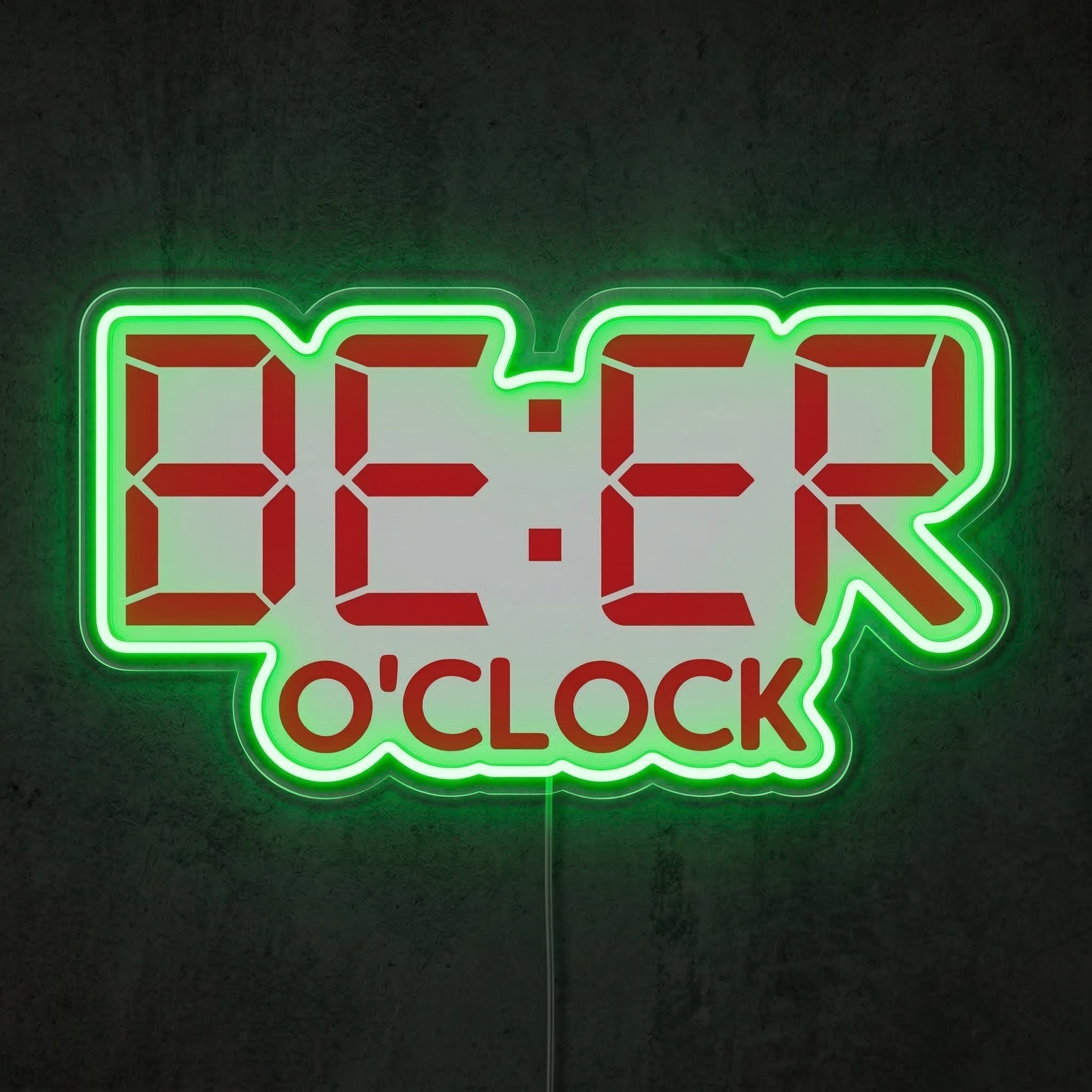 ShineNeon™ Beer O'Clock Digital Neon Sign Funny Home Bar Wall Decor USB Power Neon Sign - Shineneon
