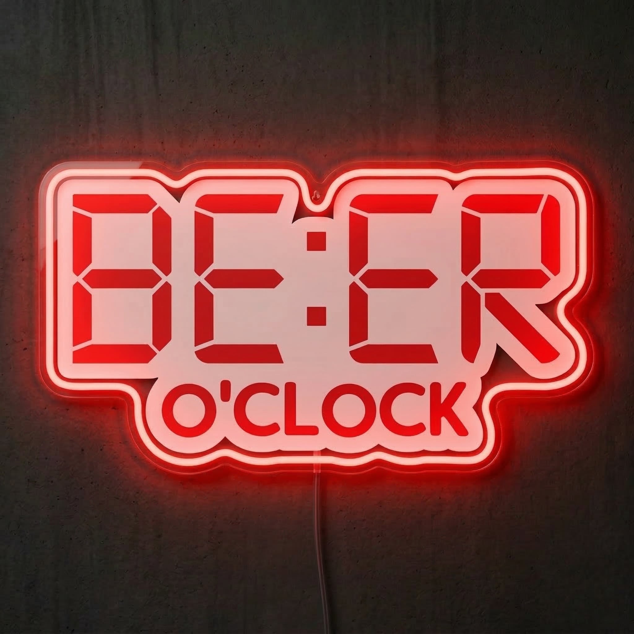 ShineNeon™ Beer O'Clock Digital Neon Sign Funny Home Bar Wall Decor USB Power Neon Sign - Shineneon