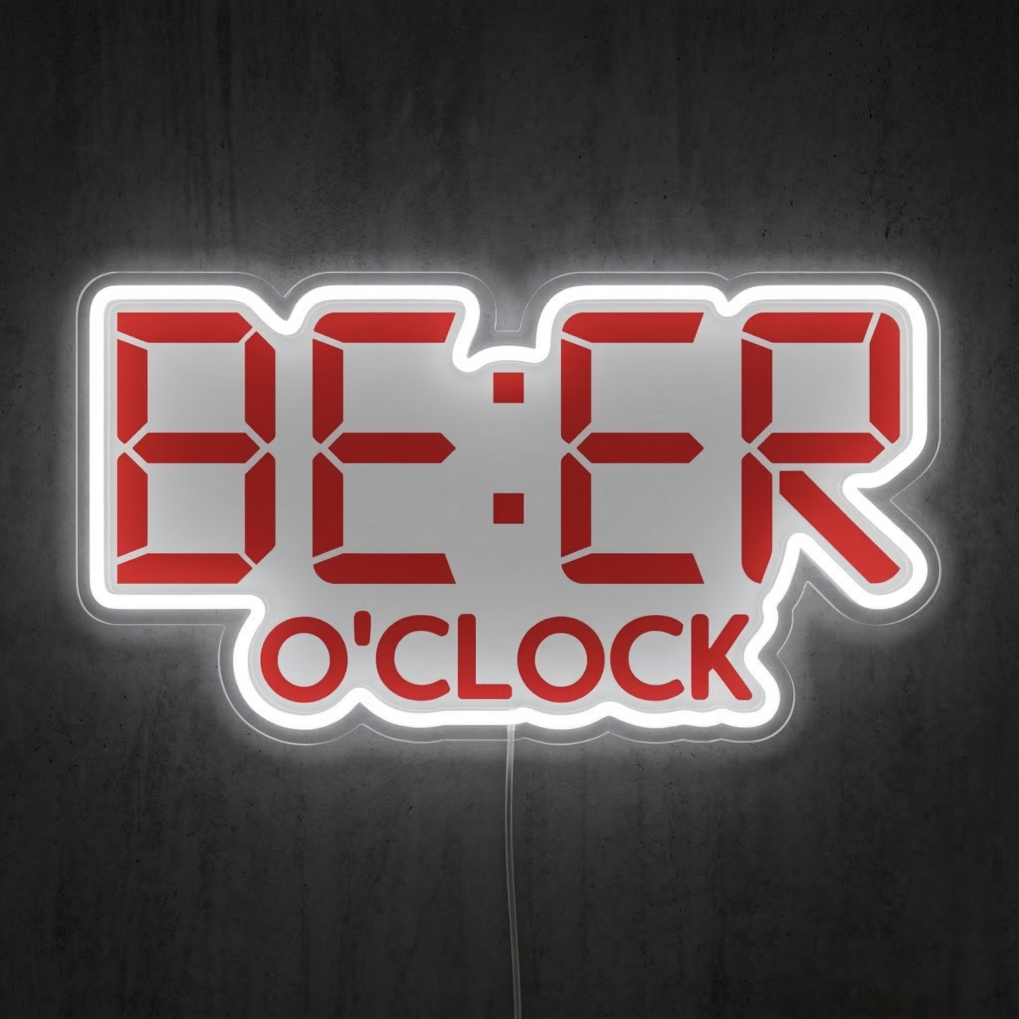 ShineNeon™ Beer O'Clock Digital Neon Sign Funny Home Bar Wall Decor USB Power Neon Sign - Shineneon