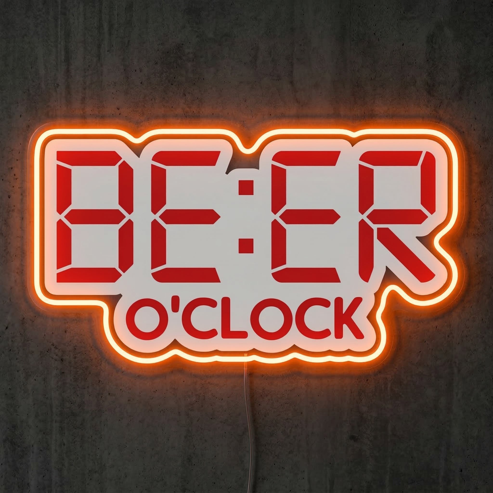 ShineNeon™ Beer O'Clock Digital Neon Sign Funny Home Bar Wall Decor USB Power Neon Sign - Shineneon