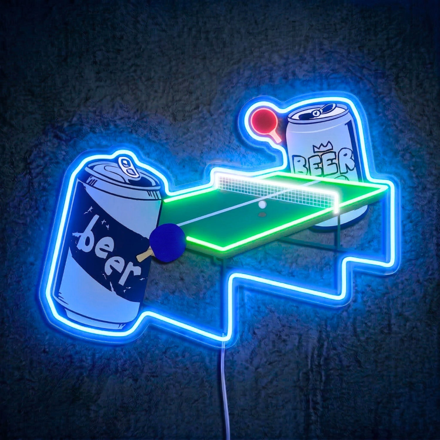 ShineNeon™ Beer Pong LED Neon Sign Funny Game Room Wall Decor Pub Vibe USB Power - Shineneon