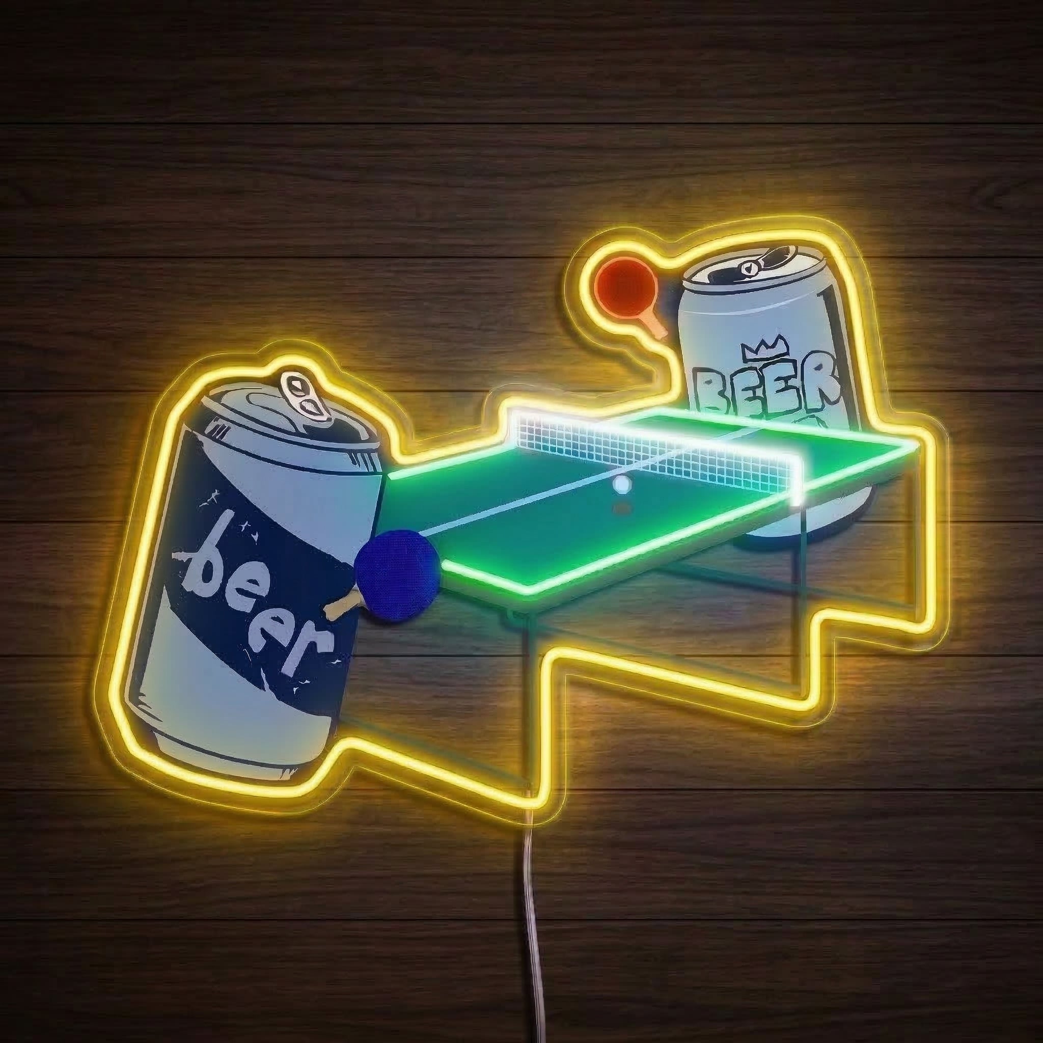 ShineNeon™ Beer Pong LED Neon Sign Funny Game Room Wall Decor Pub Vibe USB Power - Shineneon