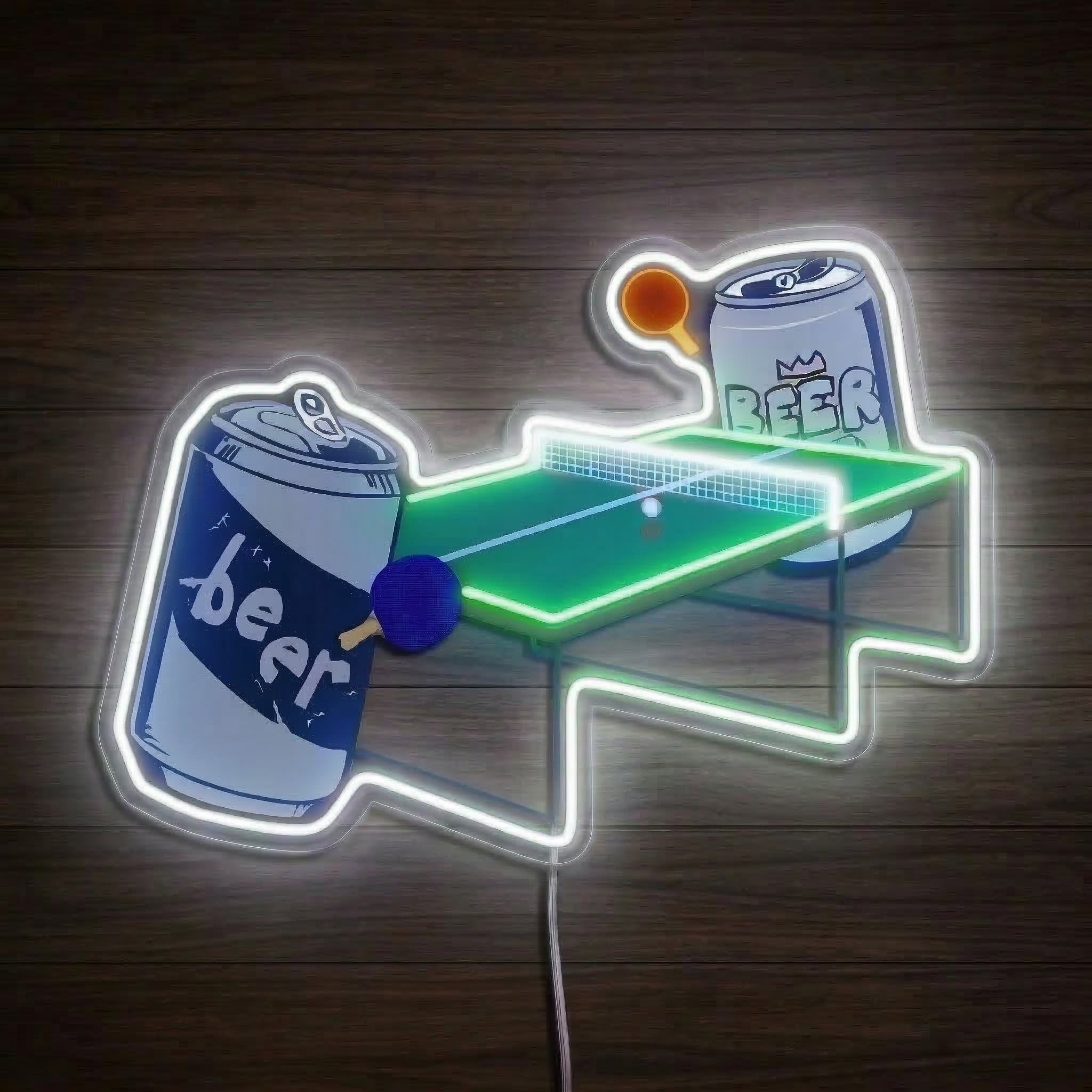 ShineNeon™ Beer Pong LED Neon Sign Funny Game Room Wall Decor Pub Vibe USB Power - Shineneon
