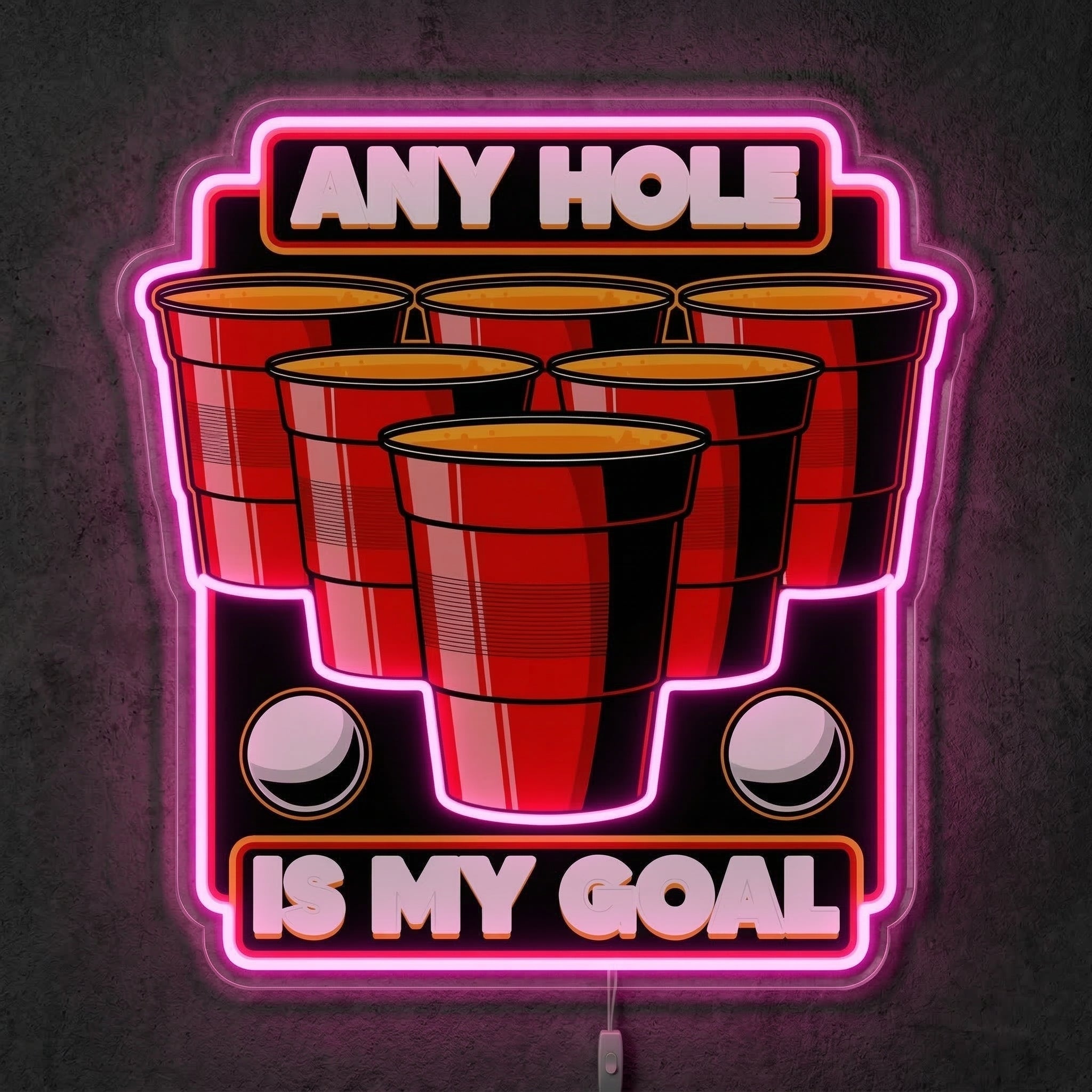 ShineNeon™ Beer Pong Red Cup Neon Sign Funny Party Game Room Decor USB Power Neon Sign - Shineneon