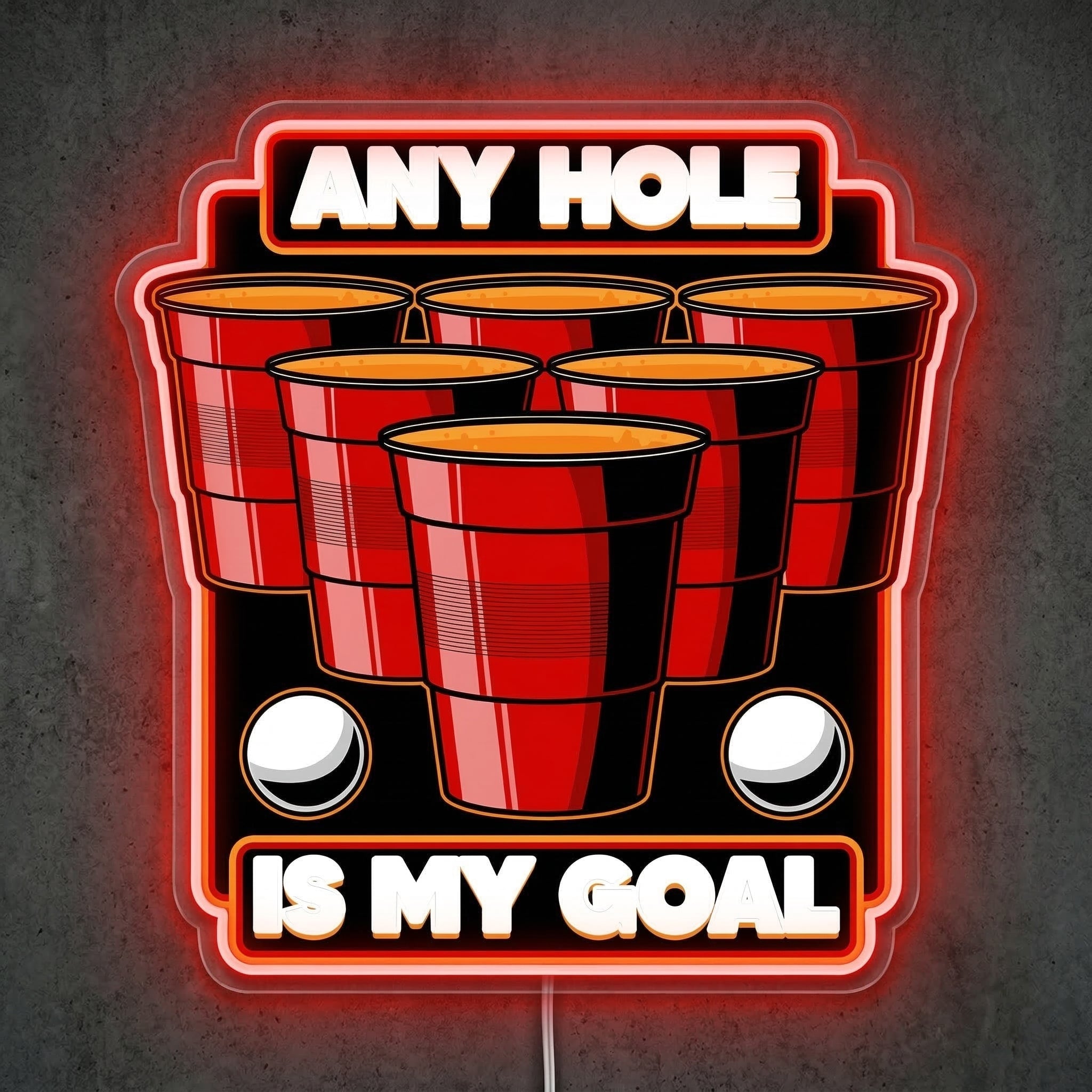 ShineNeon™ Beer Pong Red Cup Neon Sign Funny Party Game Room Decor USB Power Neon Sign - Shineneon