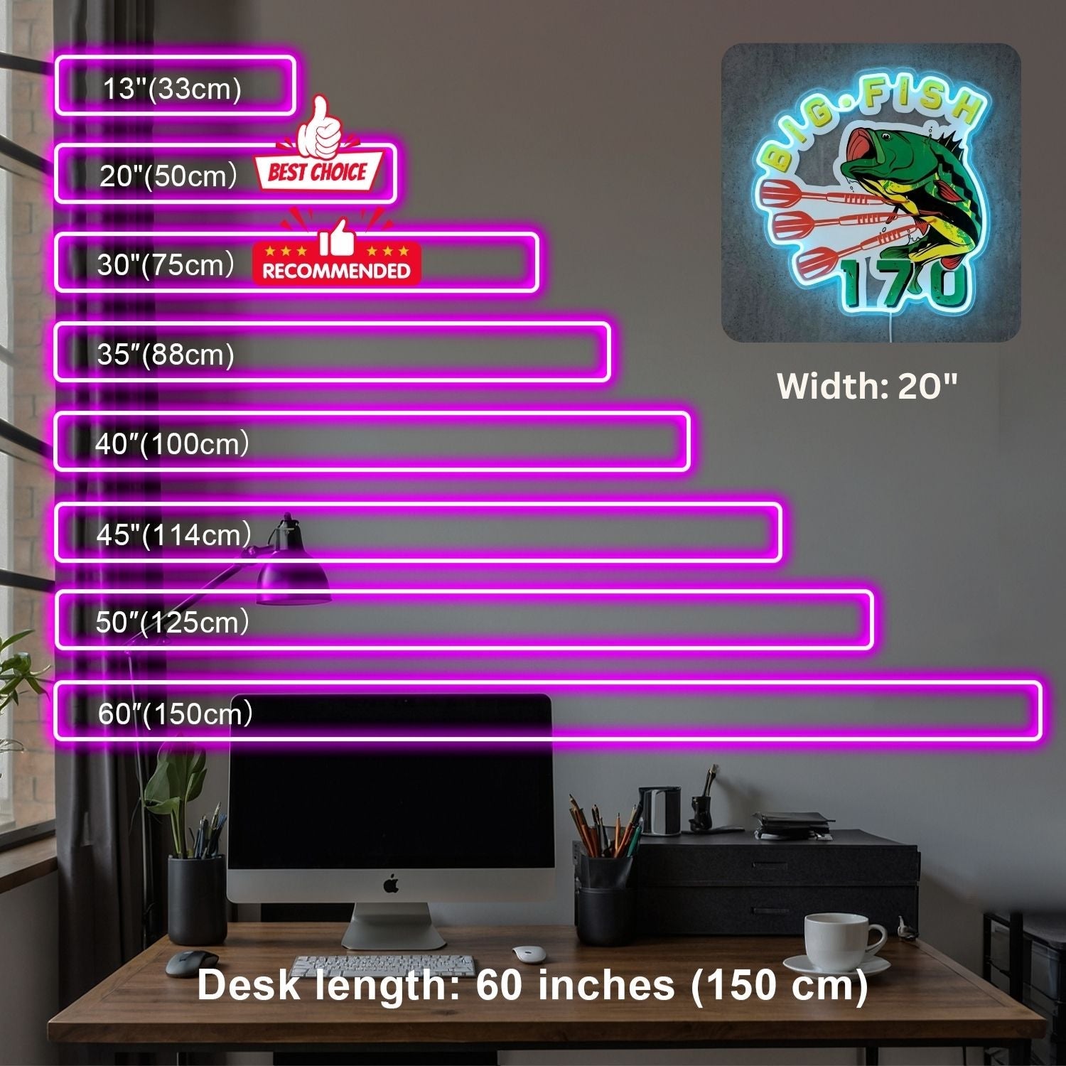 ShineNeon™ Big Fish 170 neon sign USB Power - Shineneon