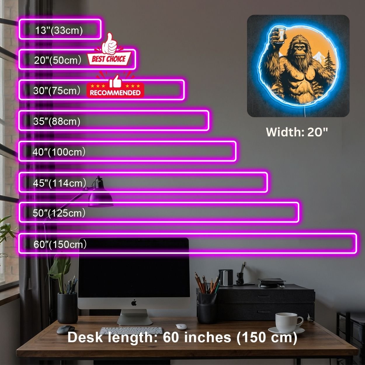 ShineNeon™ Bigfoot Cheers Sunset Neon Sign Mountain Sasquatch Bar Decor USB Power Neon Sign - Shineneon