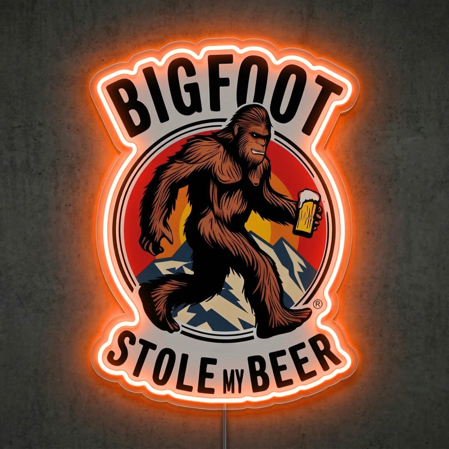 ShineNeon™ Bigfoot Stole My Beer Neon Sign Outdoor Adventure Man Cave Decor USB Neon Sign - Shineneon