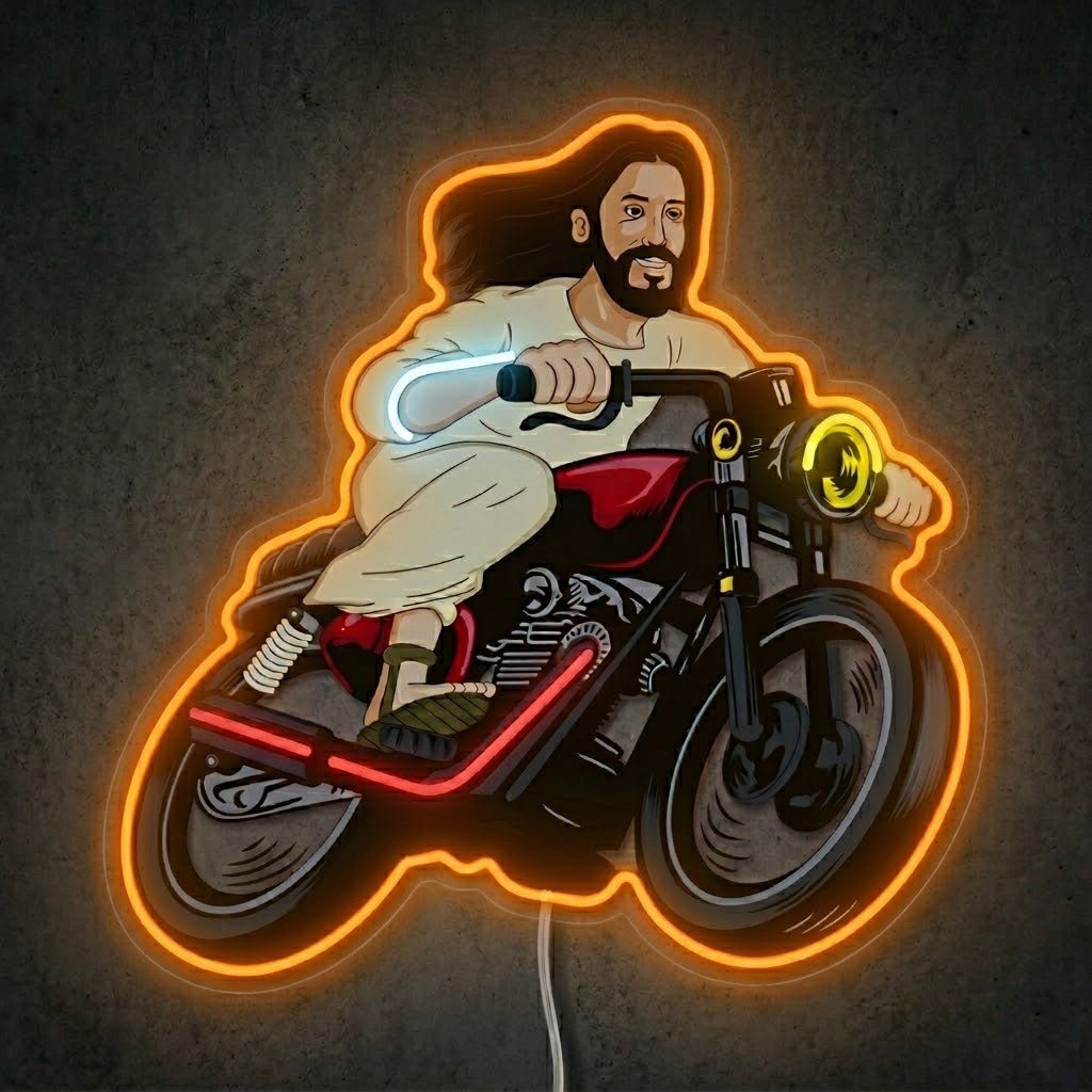 ShineNeon™ Biker Jesus Ride Neon Sign USB Power - Shineneon