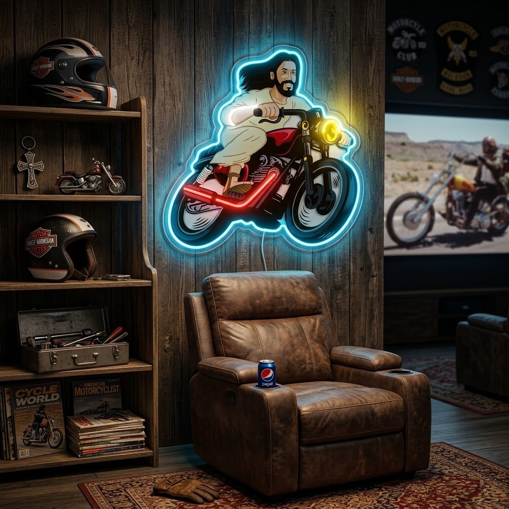 ShineNeon™ Biker Jesus Ride Neon Sign USB Power - Shineneon