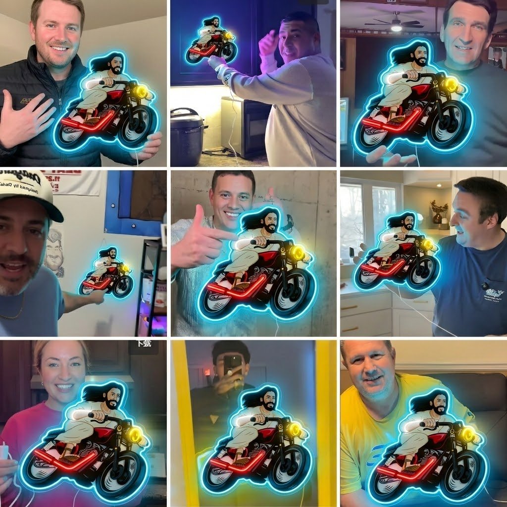ShineNeon™ Biker Jesus Ride Neon Sign USB Power - Shineneon