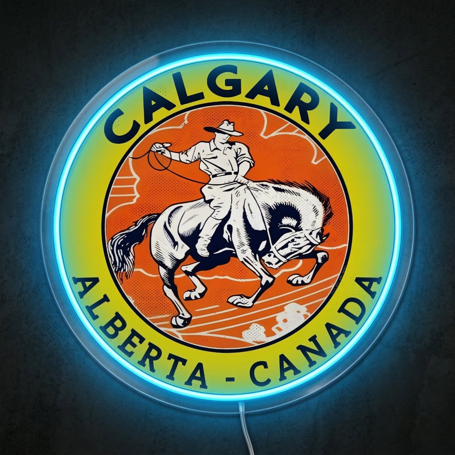 ShineNeon™ Calgary Alberta LED Neon Sign Cowboy Rodeo Western Wall Decor USB Power - Shineneon