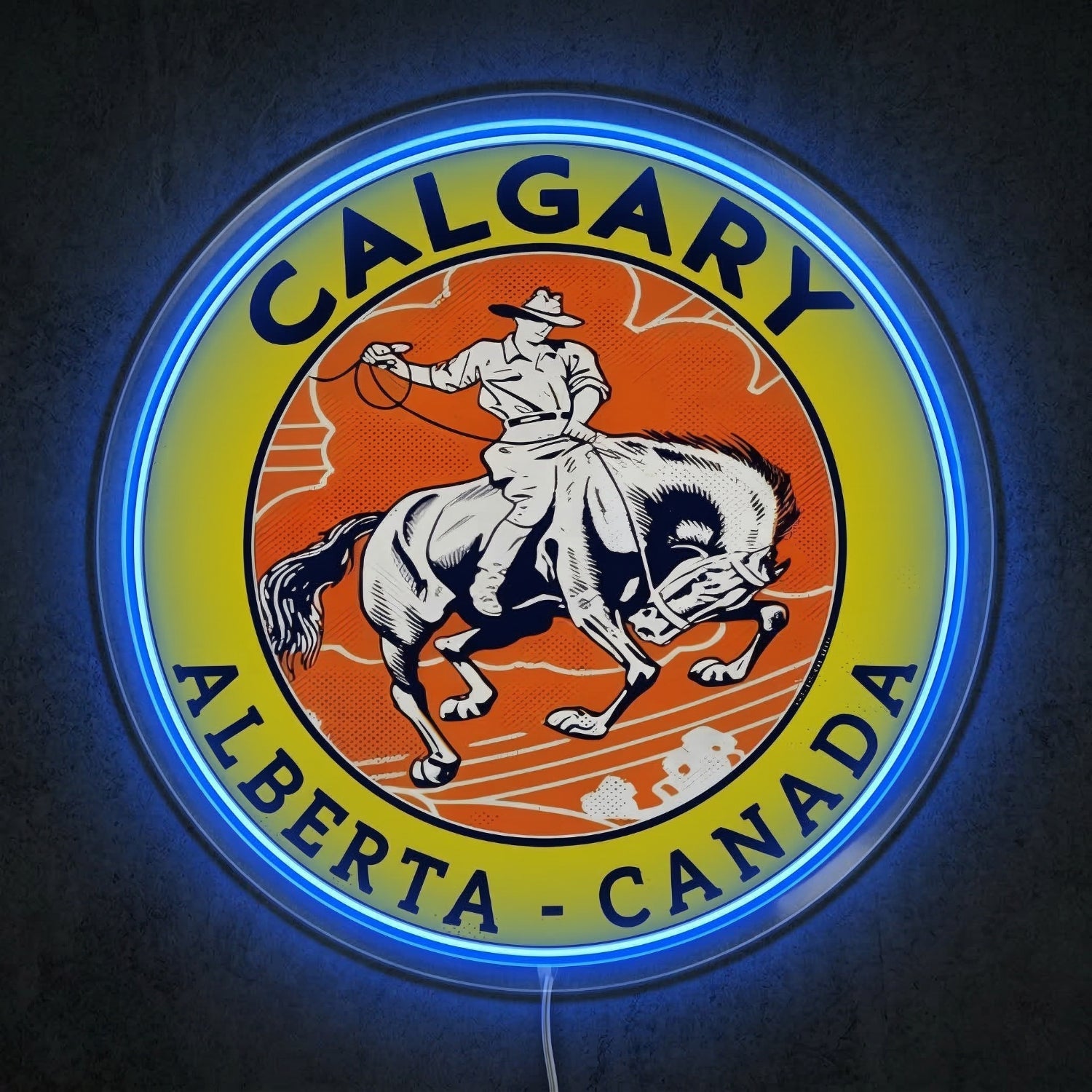 ShineNeon™ Calgary Alberta LED Neon Sign Cowboy Rodeo Western Wall Decor USB Power - Shineneon