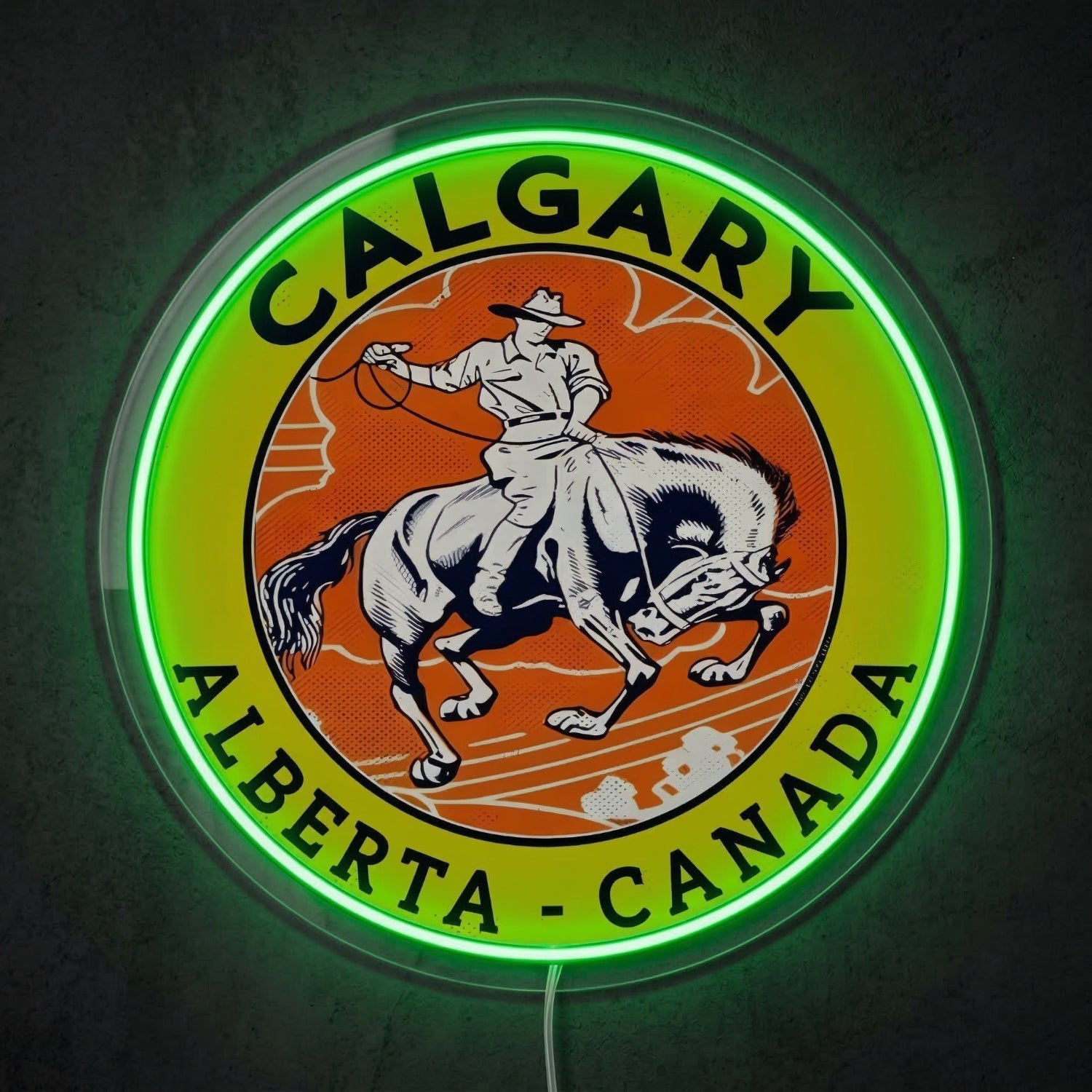 ShineNeon™ Calgary Alberta LED Neon Sign Cowboy Rodeo Western Wall Decor USB Power - Shineneon
