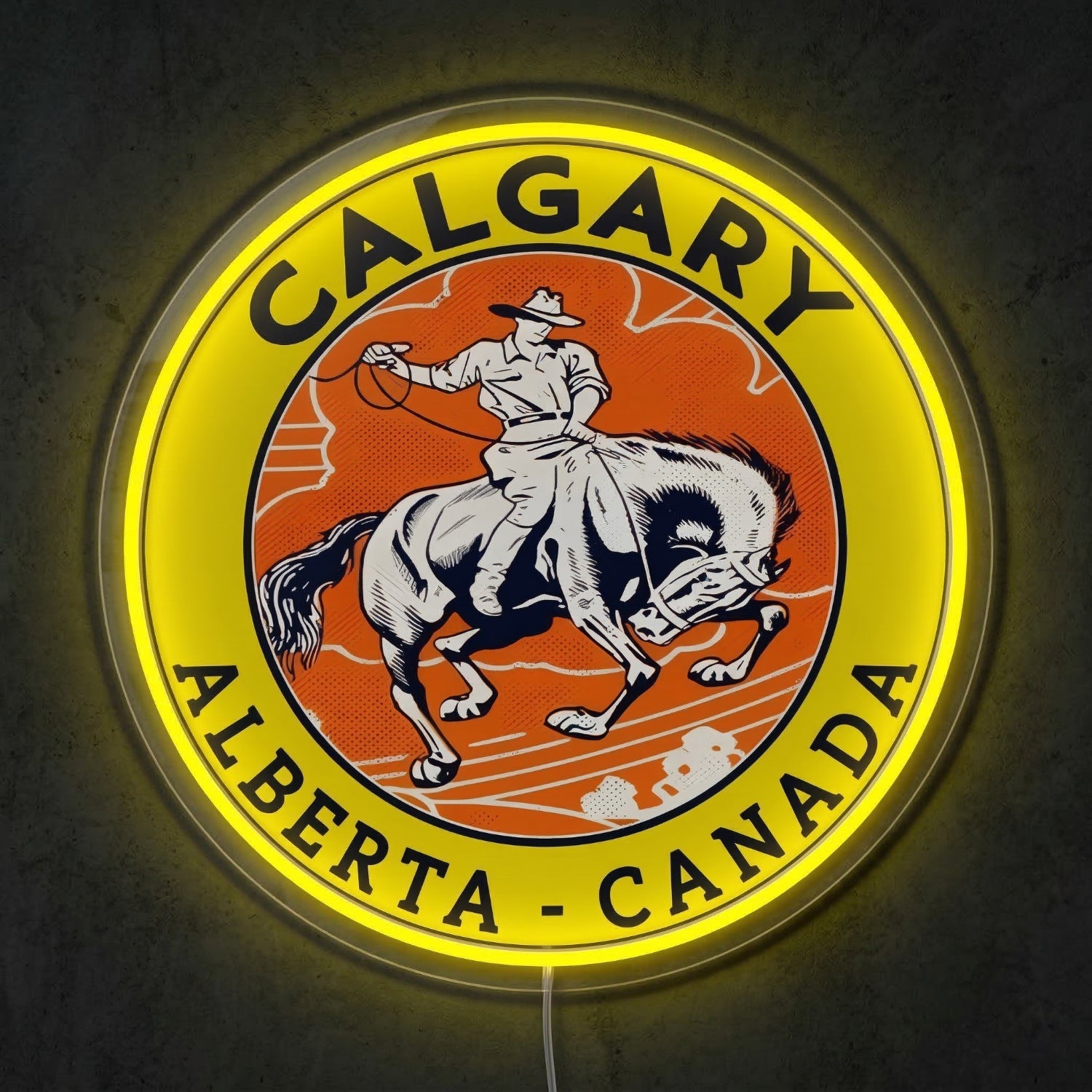 ShineNeon™ Calgary Alberta LED Neon Sign Cowboy Rodeo Western Wall Decor USB Power - Shineneon