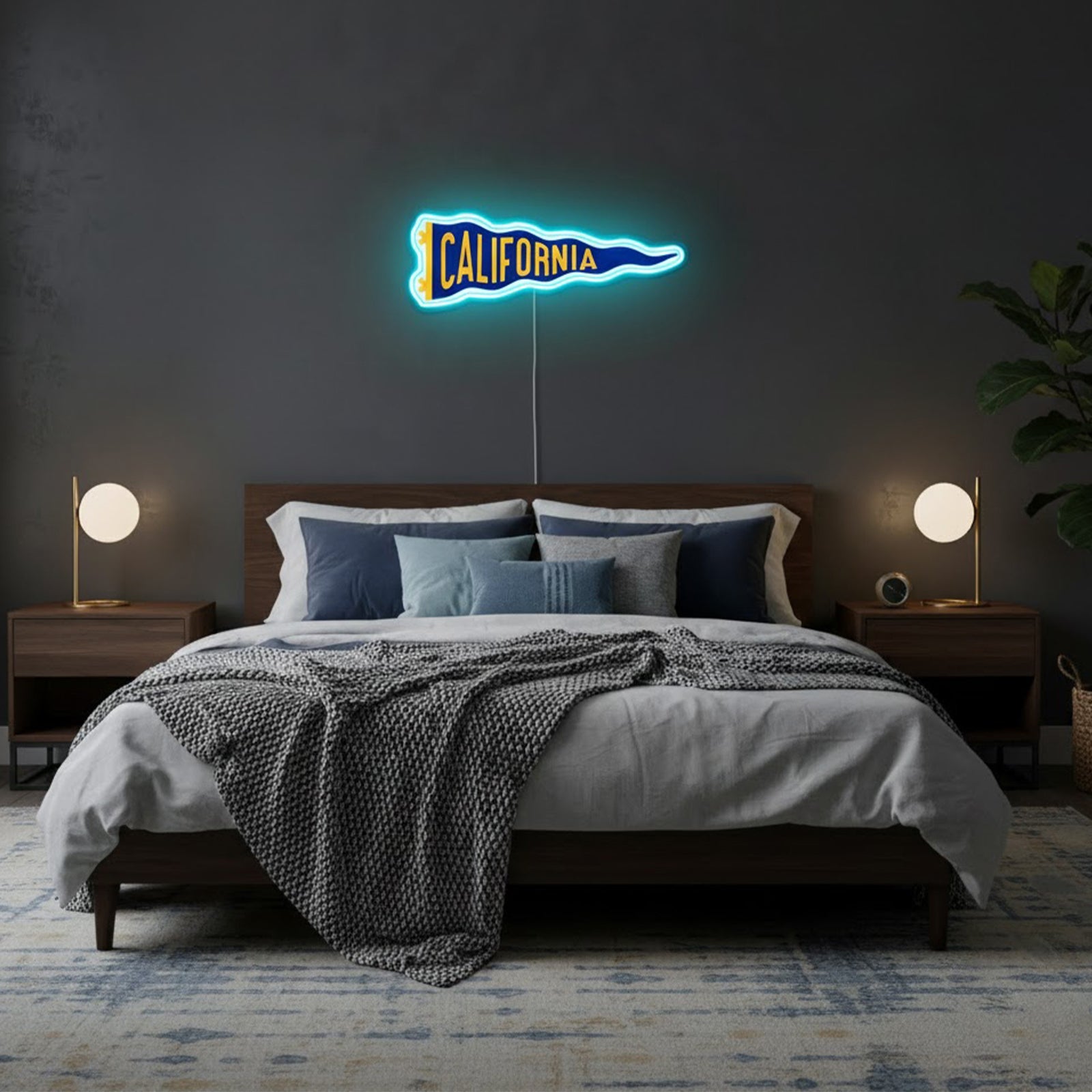 ShineNeon™ California Pennant LED Neon Sign - Retro Wall Decor for Dorm Bar Garage (USB Powered) - Shineneon