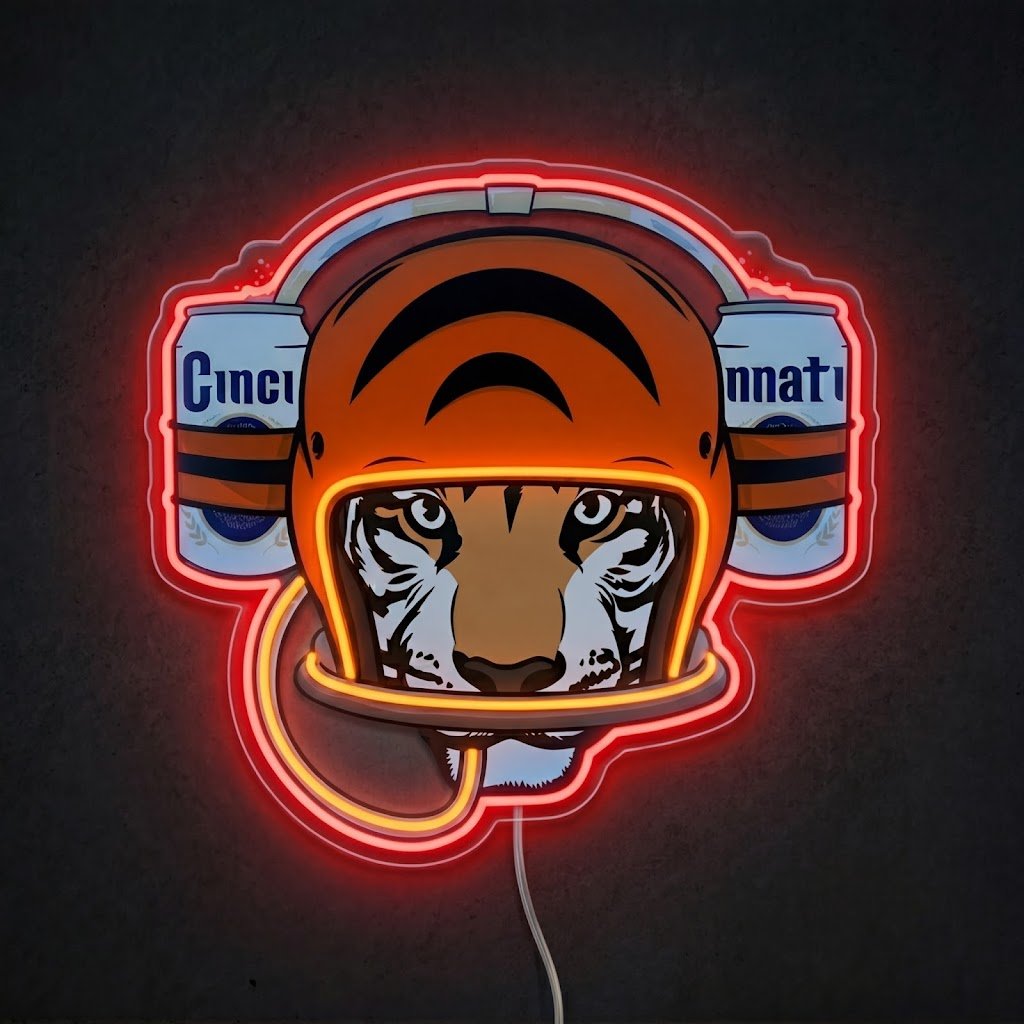 ShineNeon™ Cincinnati Tiger Football Beer Hat Neon Sign USB Power - Shineneon