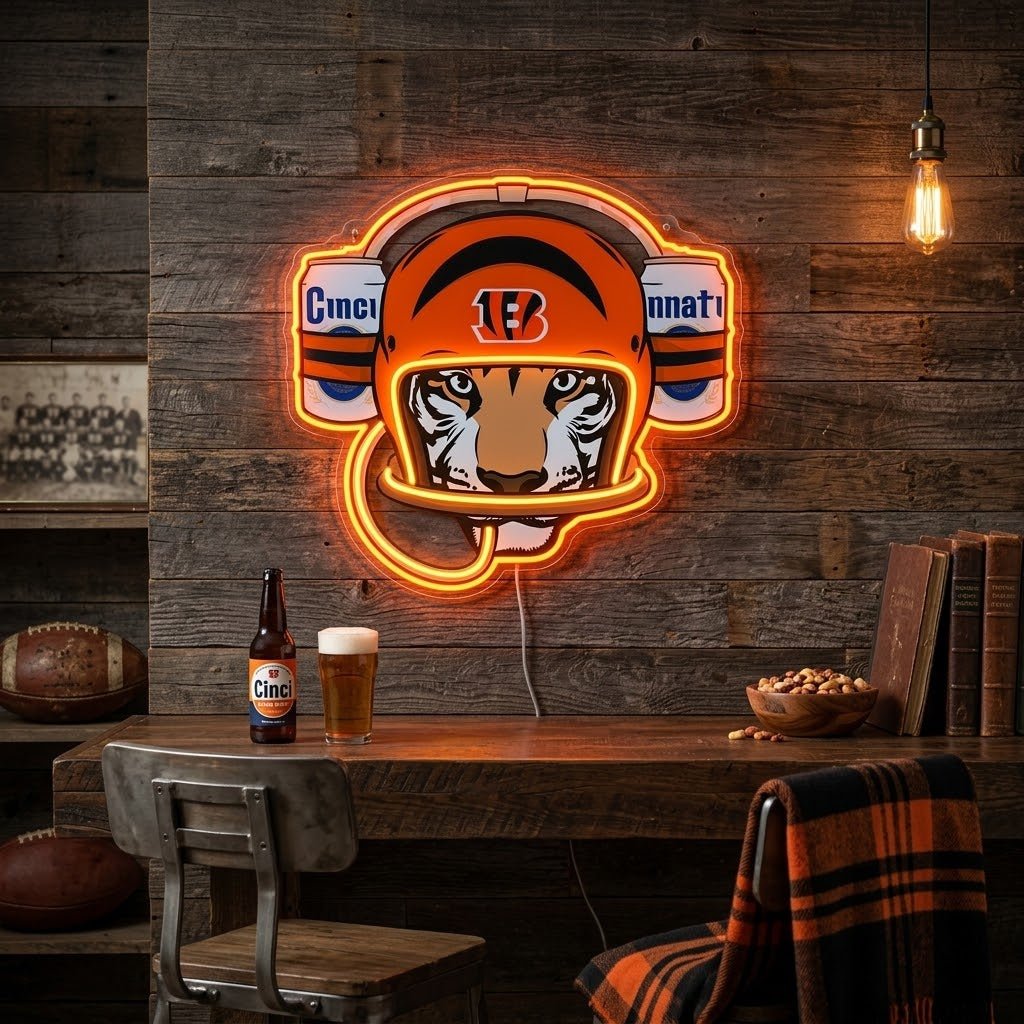 ShineNeon™ Cincinnati Tiger Football Beer Hat Neon Sign USB Power - Shineneon