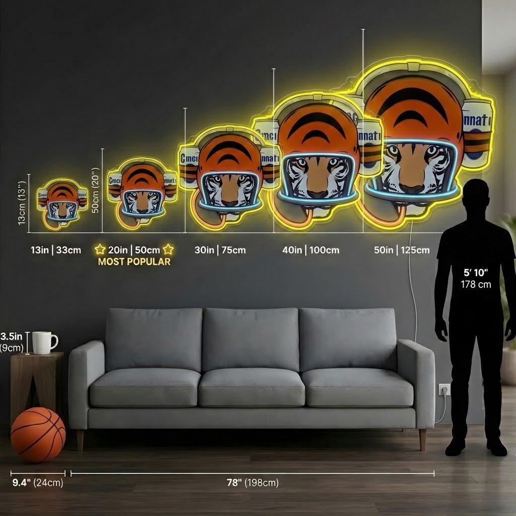ShineNeon™ Cincinnati Tiger Football Beer Hat Neon Sign USB Power - Shineneon