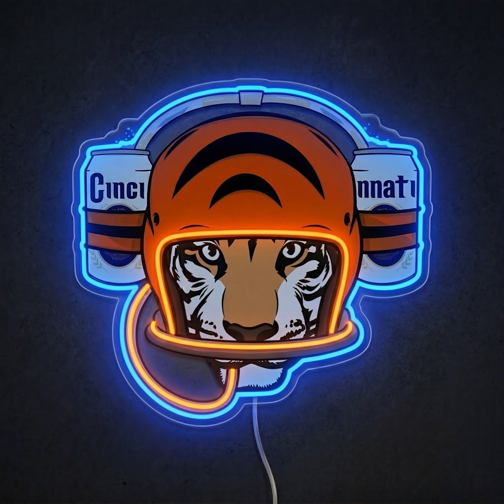 ShineNeon™ Cincinnati Tiger Football Beer Hat Neon Sign USB Power - Shineneon