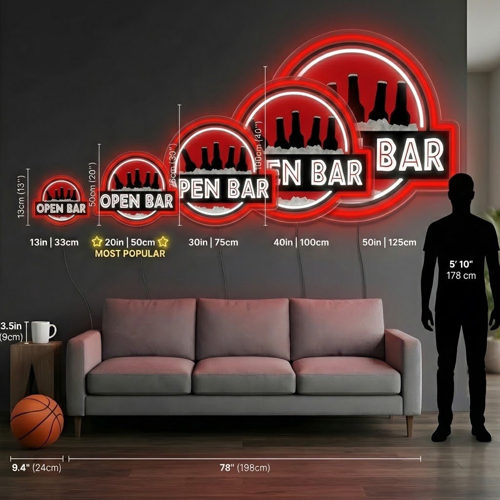 ShineNeon™ Classic Open Bar Retro Lounge Neon Sign USB Power - Shineneon
