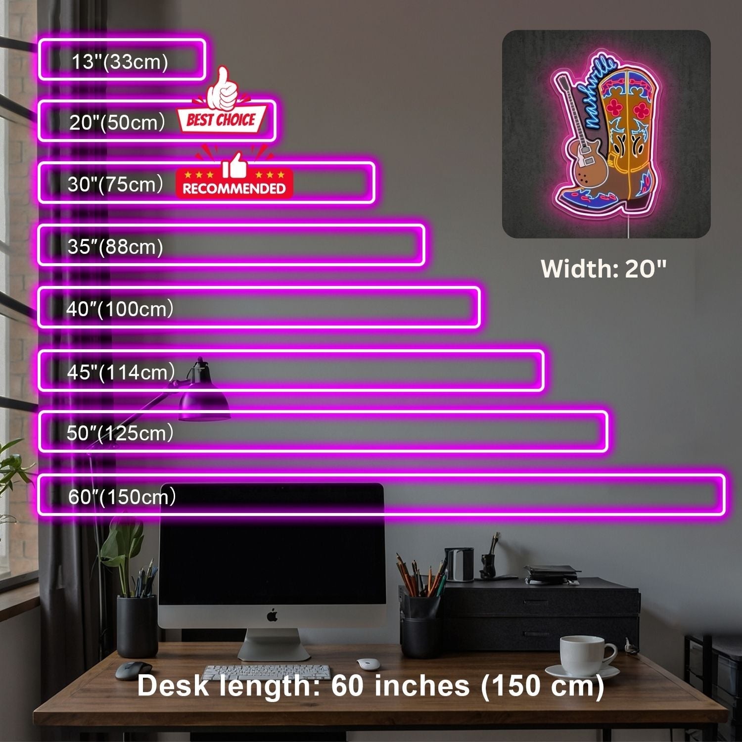 ShineNeon™ Cowboy Boot Guitar neon sign USB Power - Shineneon