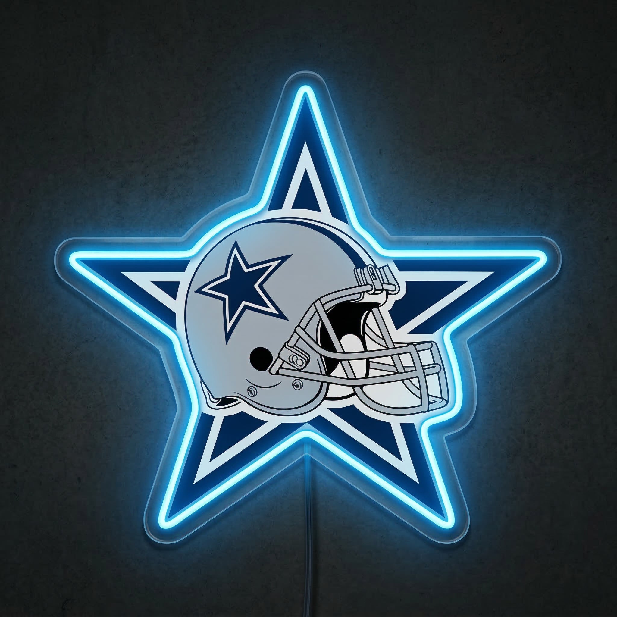 ShineNeon™ Dallas Football Helmet Neon Sign Lone Star State Sports Decor USB Power Neon Sign - Shineneon