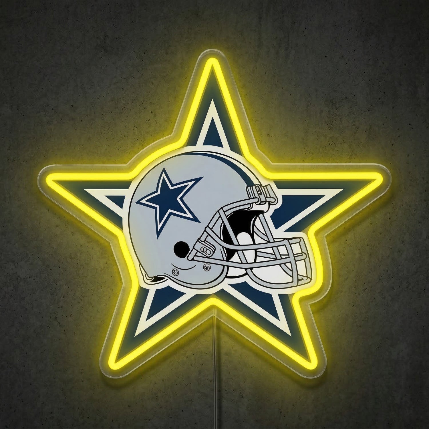 ShineNeon™ Dallas Football Helmet Neon Sign Lone Star State Sports Decor USB Power Neon Sign - Shineneon