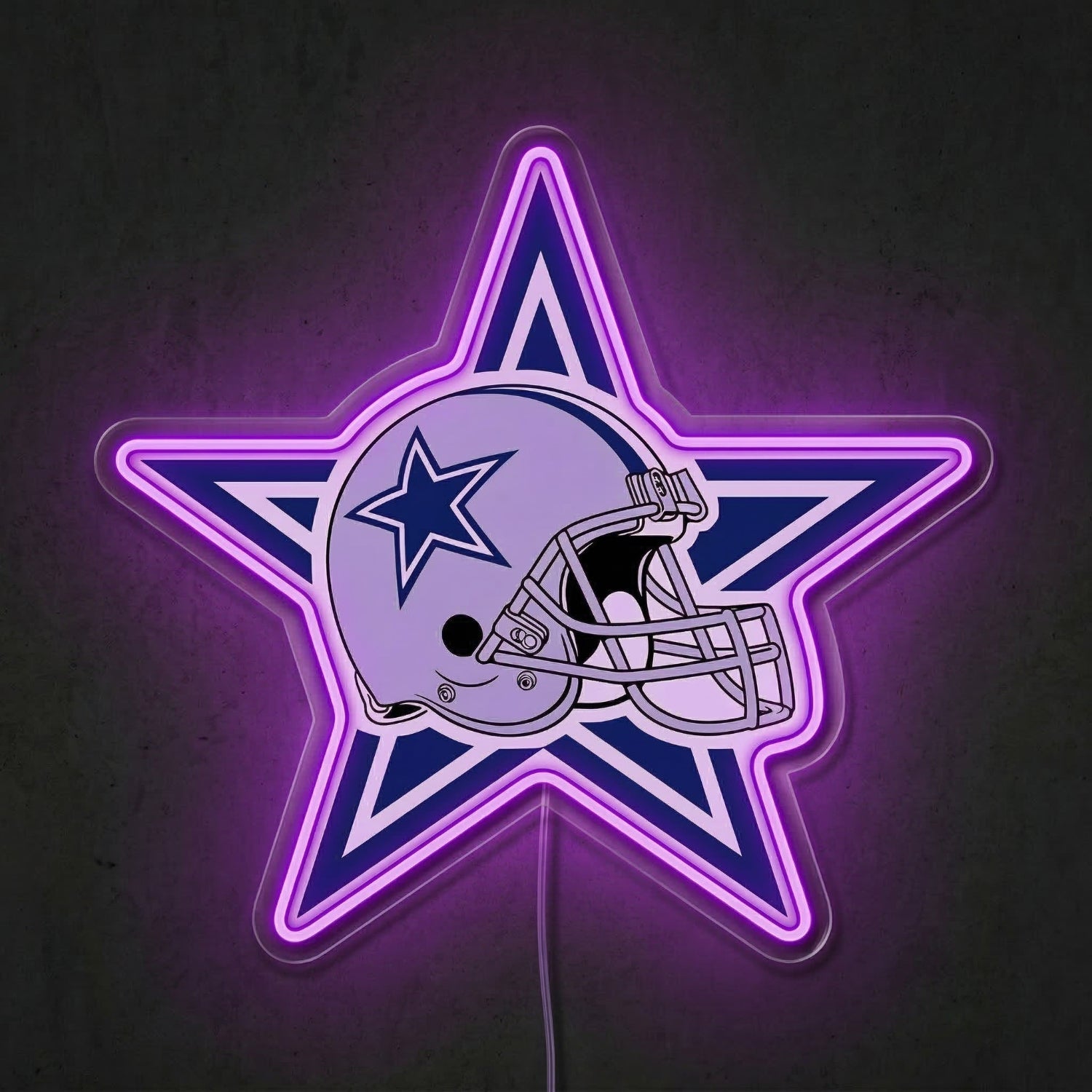 ShineNeon™ Dallas Football Helmet Neon Sign Lone Star State Sports Decor USB Power Neon Sign - Shineneon