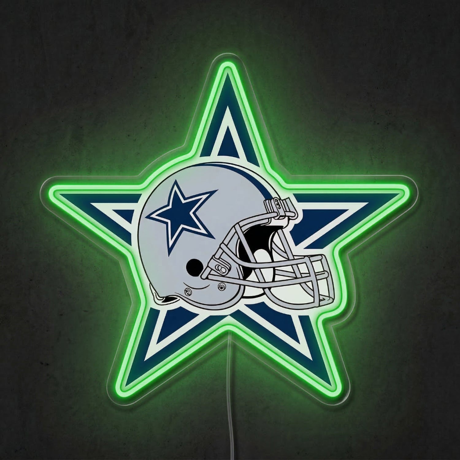 ShineNeon™ Dallas Football Helmet Neon Sign Lone Star State Sports Decor USB Power Neon Sign - Shineneon