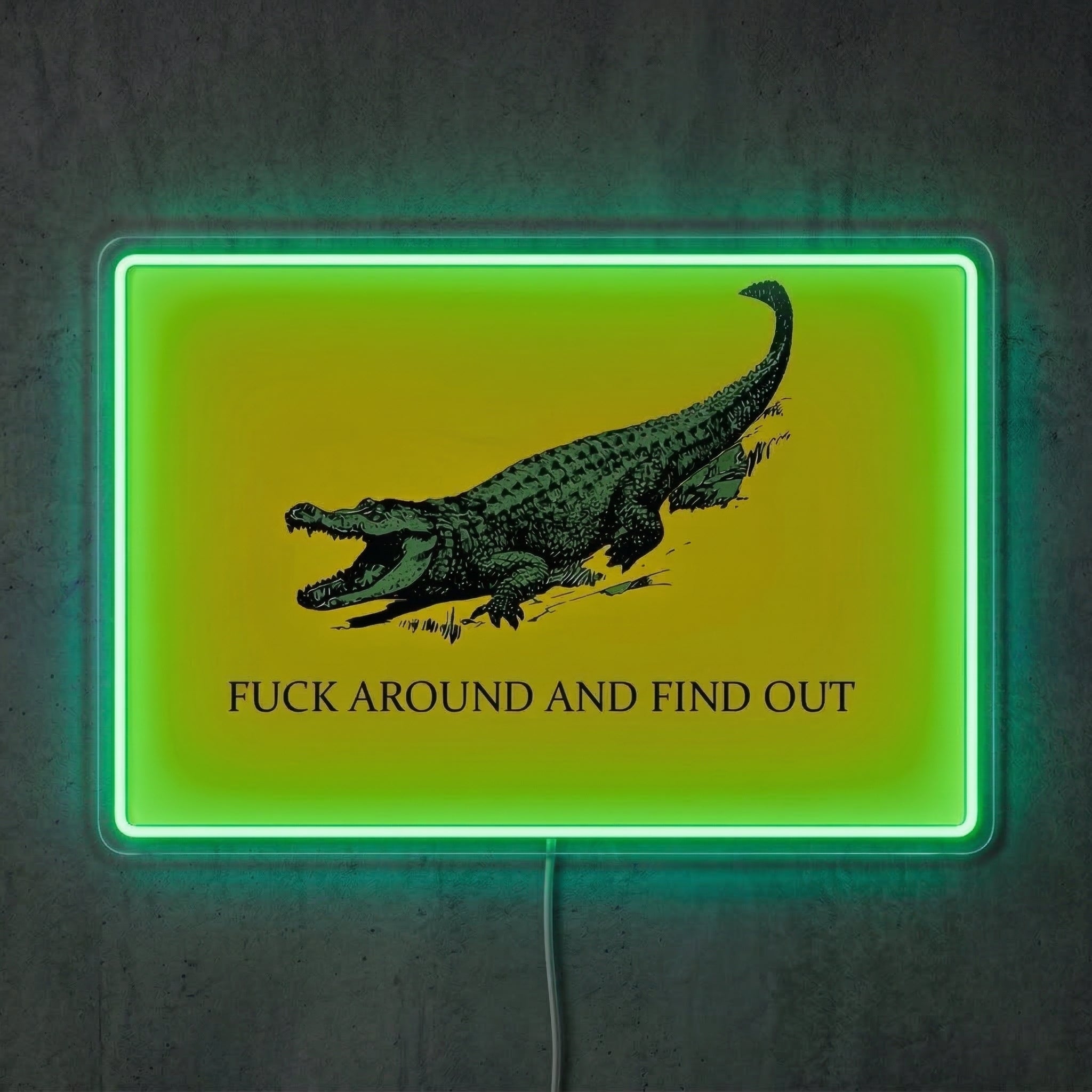 ShineNeon™ FAFO Alligator Neon Sign Florida Gator Gadsden Flag Wall Decor USB Powered - Shineneon