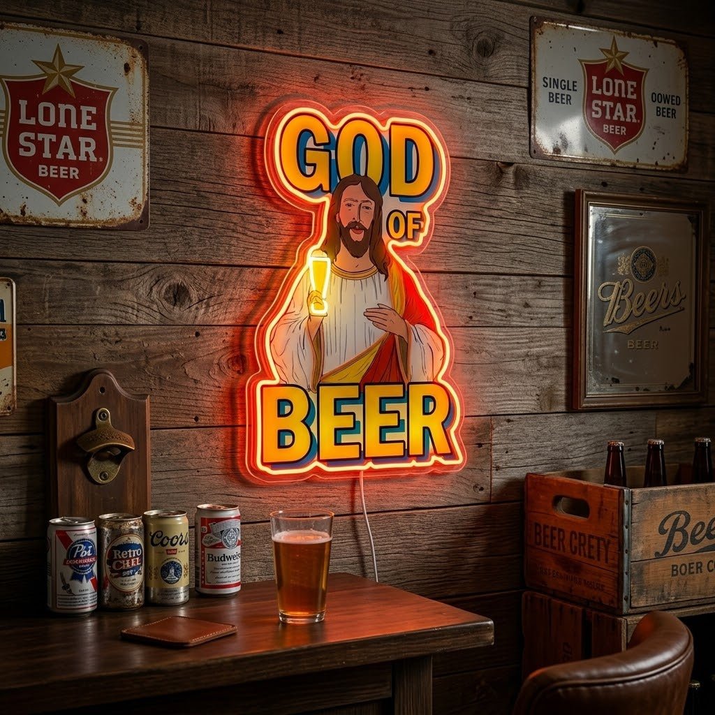 ShineNeon™ God Says Beer Funny Quote Neon Sign USB Power - Shineneon