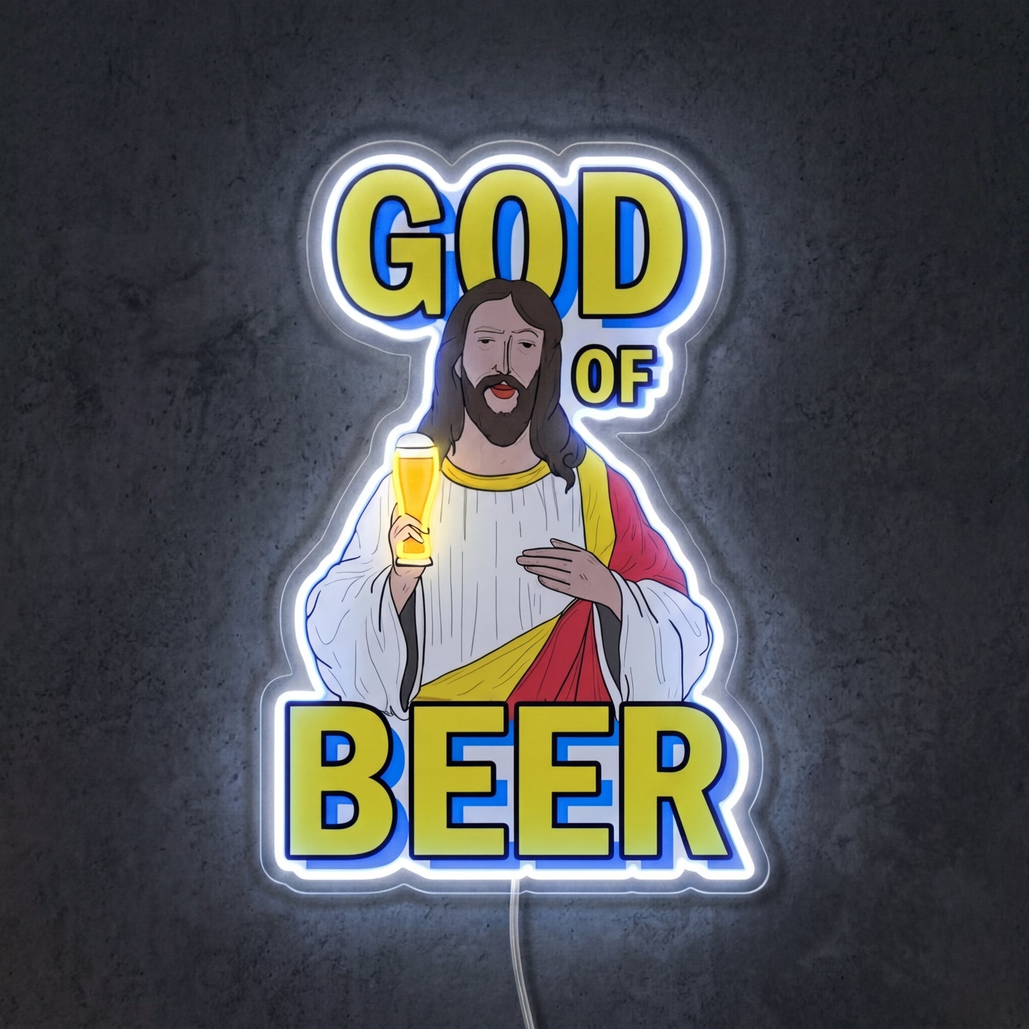 ShineNeon™ God Says Beer Funny Quote Neon Sign USB Power - Shineneon