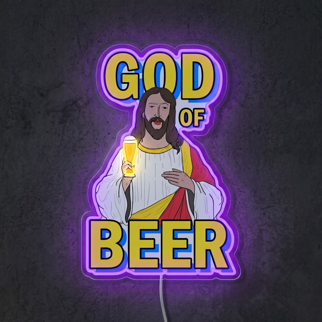 ShineNeon™ God Says Beer Funny Quote Neon Sign USB Power - Shineneon