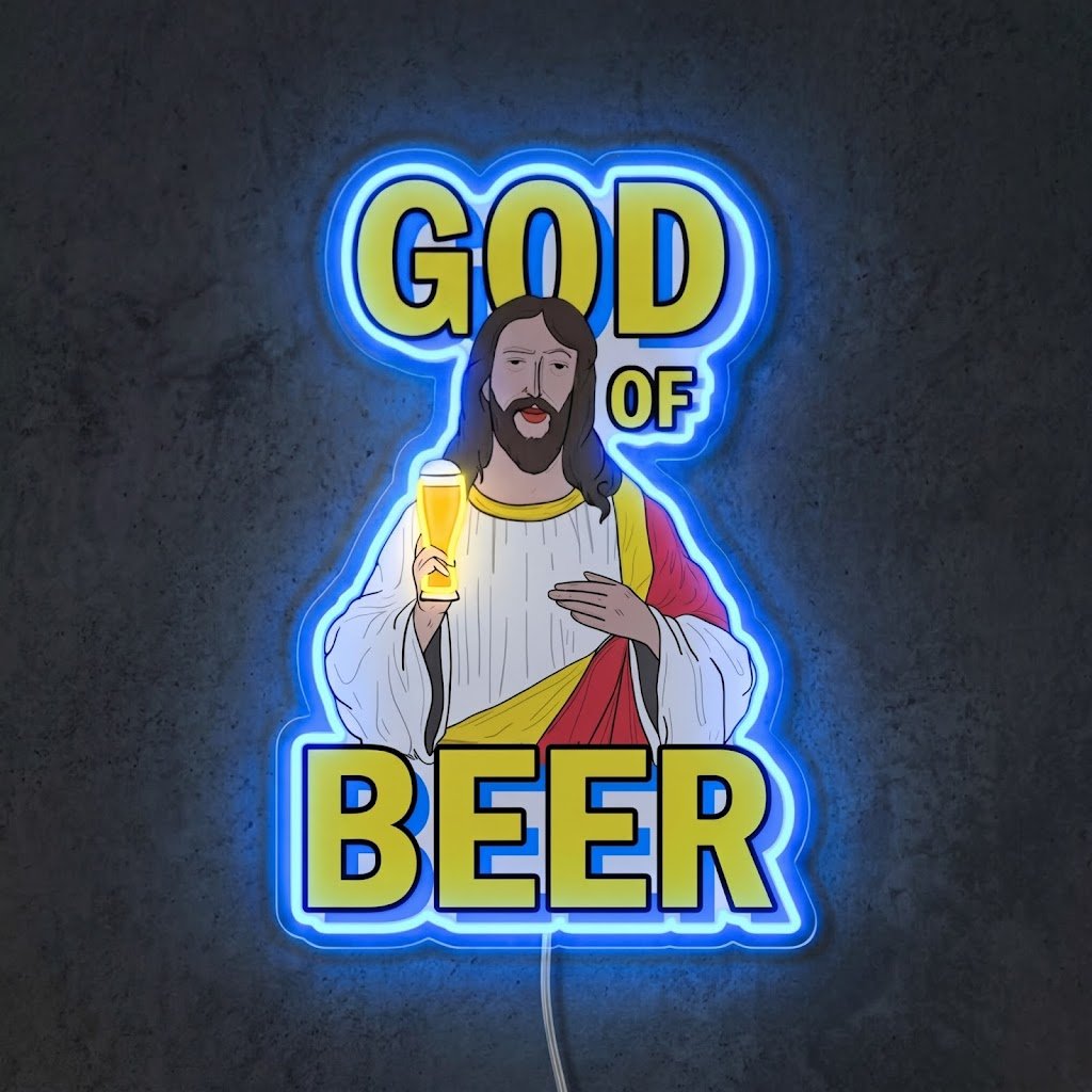 ShineNeon™ God Says Beer Funny Quote Neon Sign USB Power - Shineneon