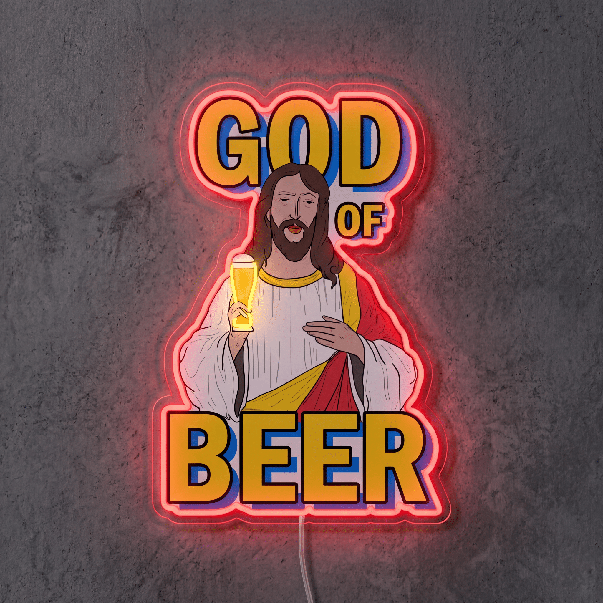 ShineNeon™ God Says Beer Funny Quote Neon Sign USB Power - Shineneon