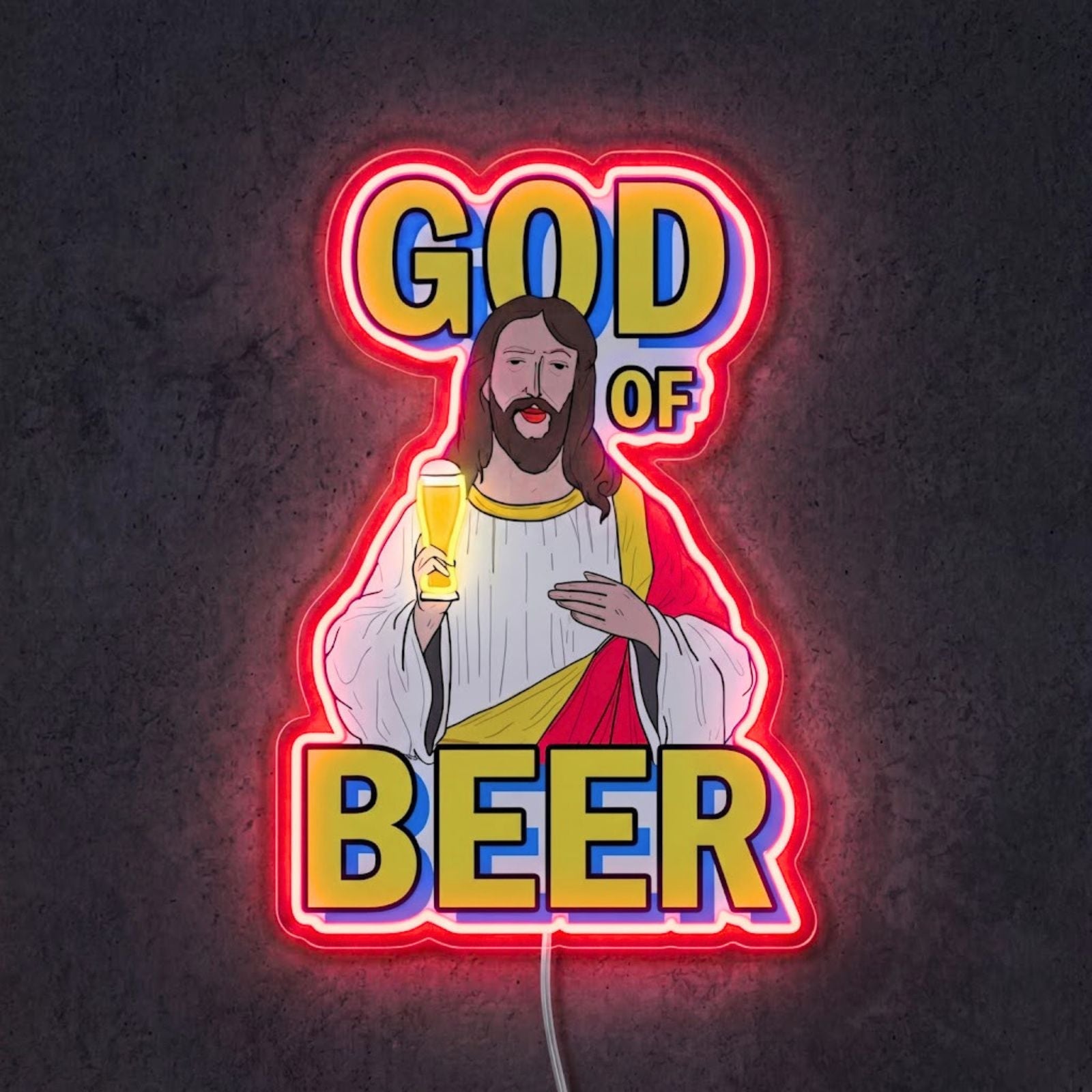 ShineNeon™ God Says Beer Funny Quote Neon Sign USB Power - Shineneon